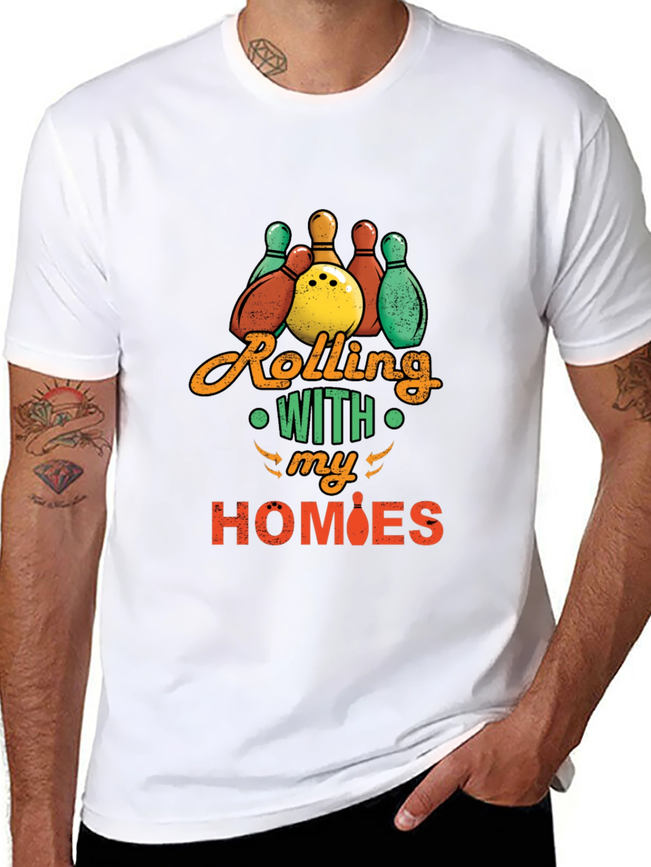 Rolling With My Homies Bowling Graphic Tee