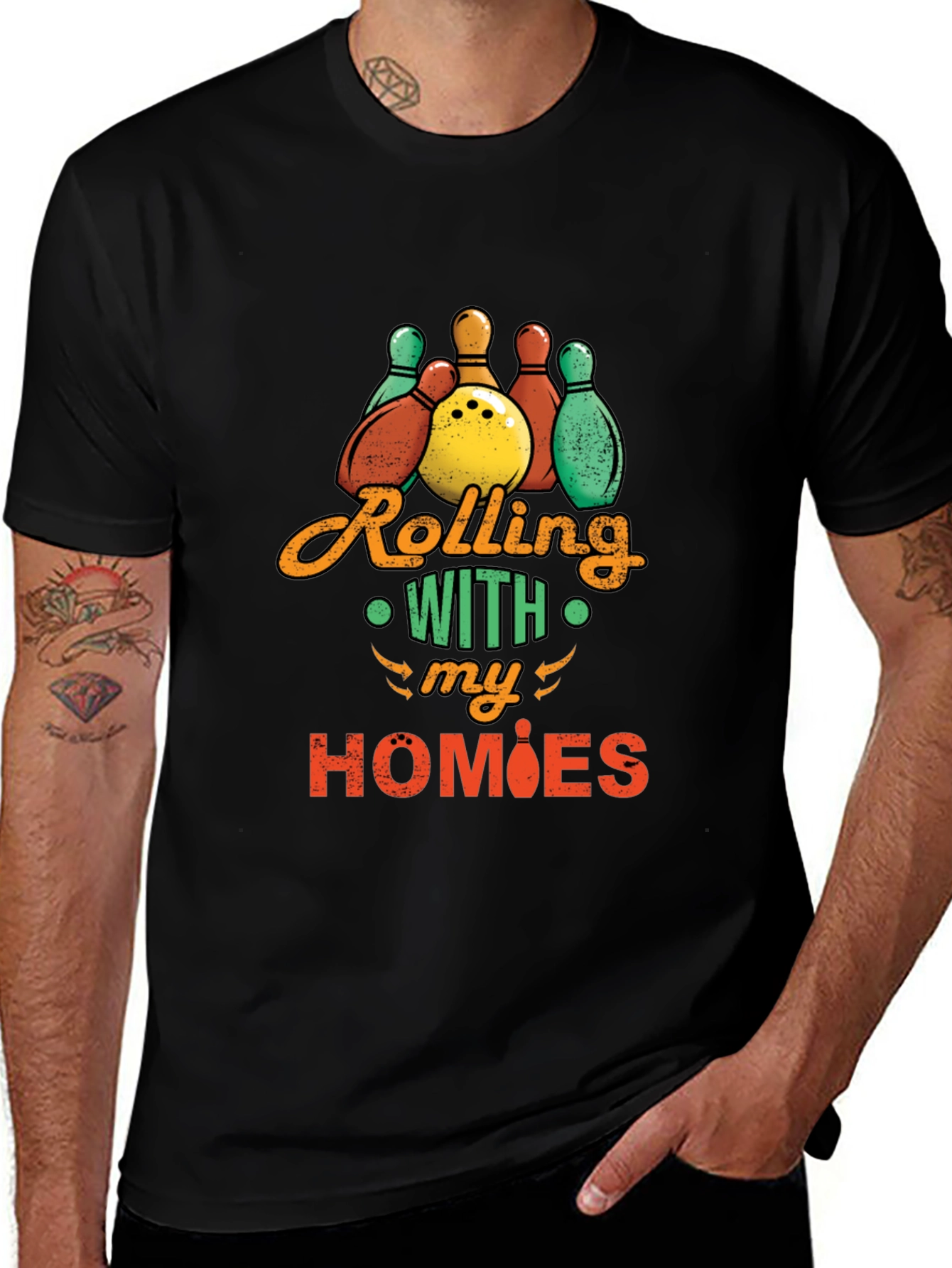 Rolling With My Homies Bowling Graphic Tee