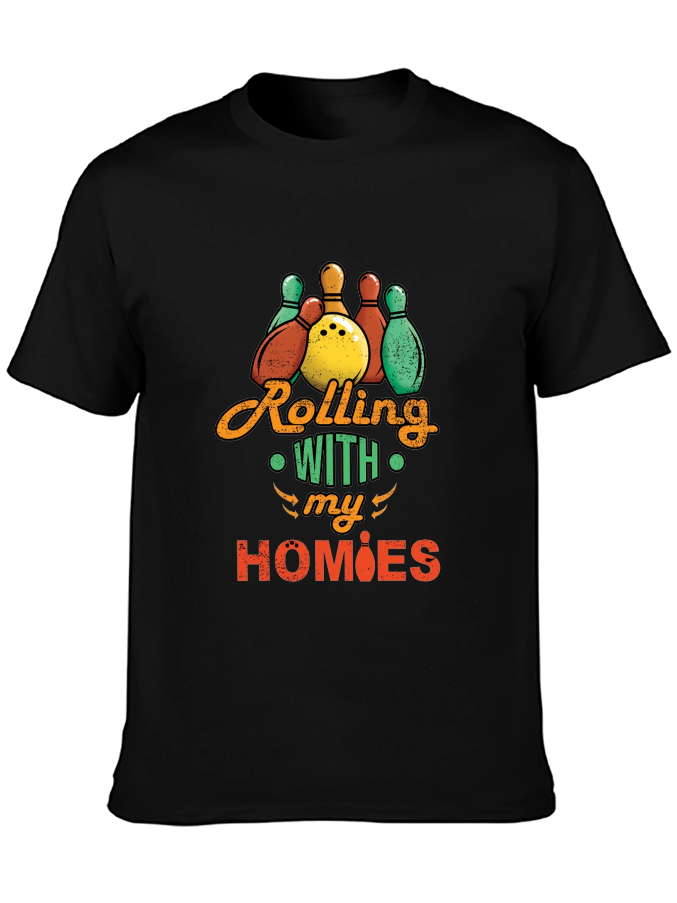 Rolling With My Homies Bowling Graphic Tee