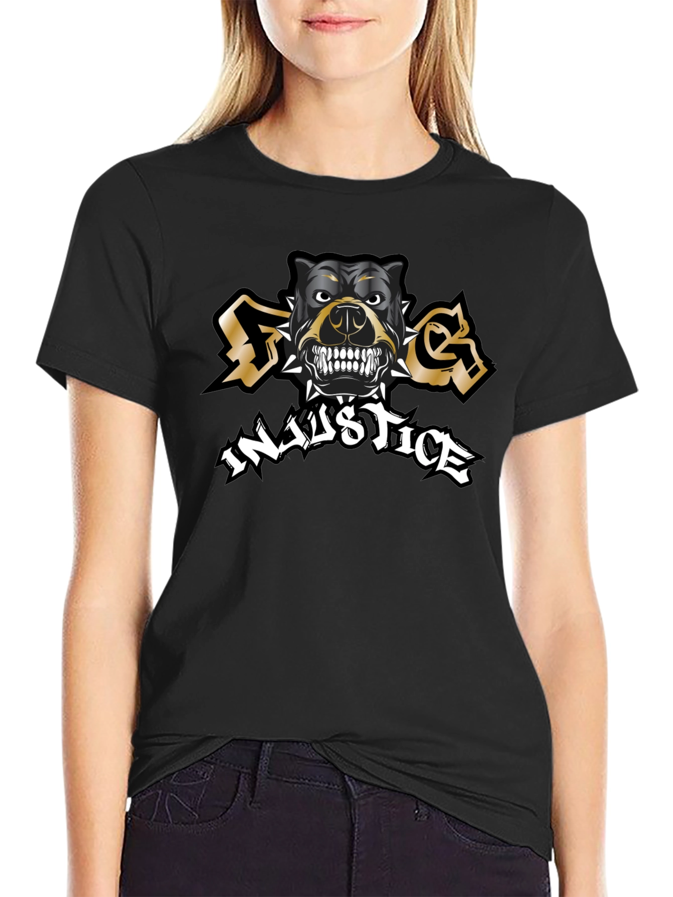 Dog Injustice Black T-Shirt