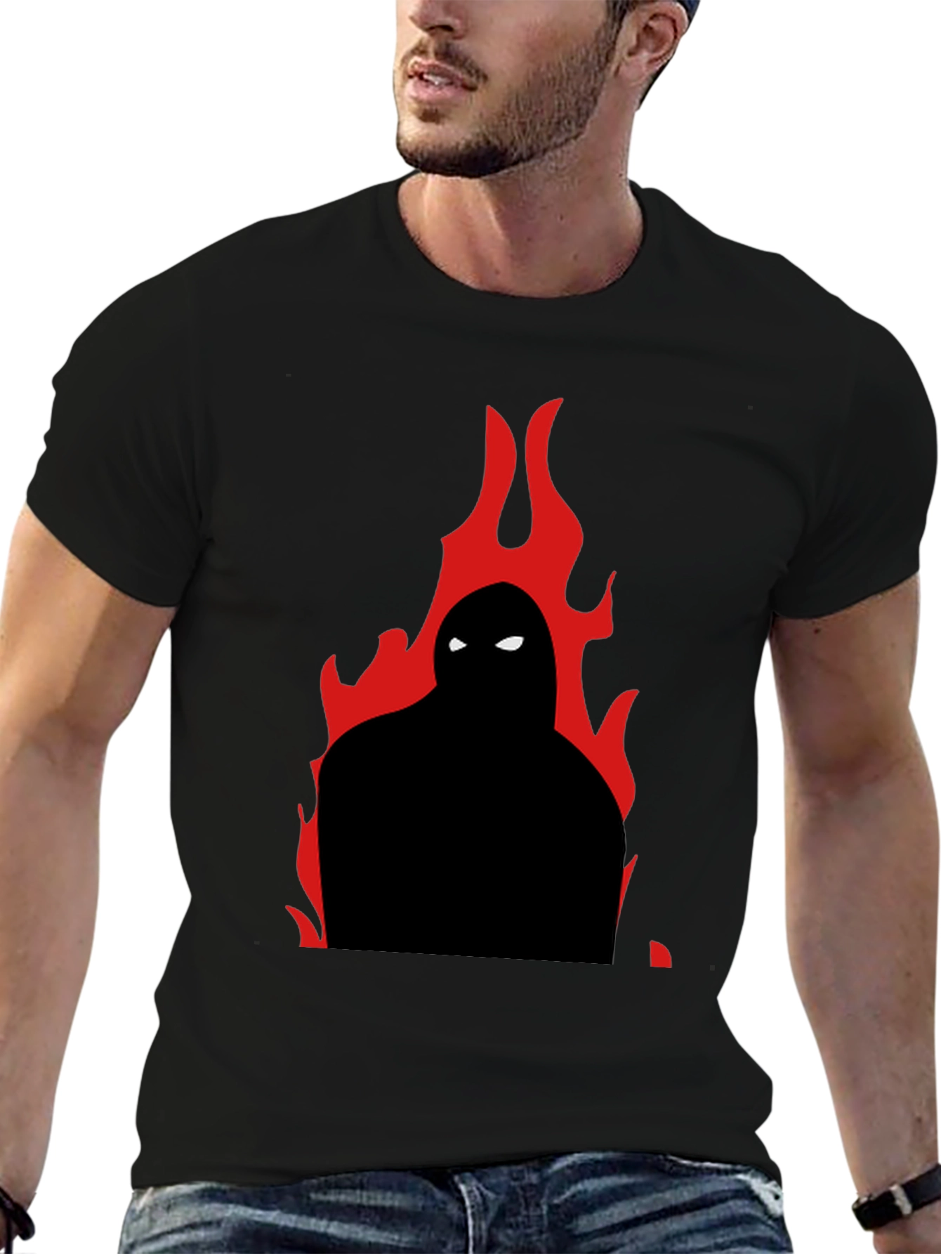 Flame Silhouette Graphic Tee - Cool Casual Style