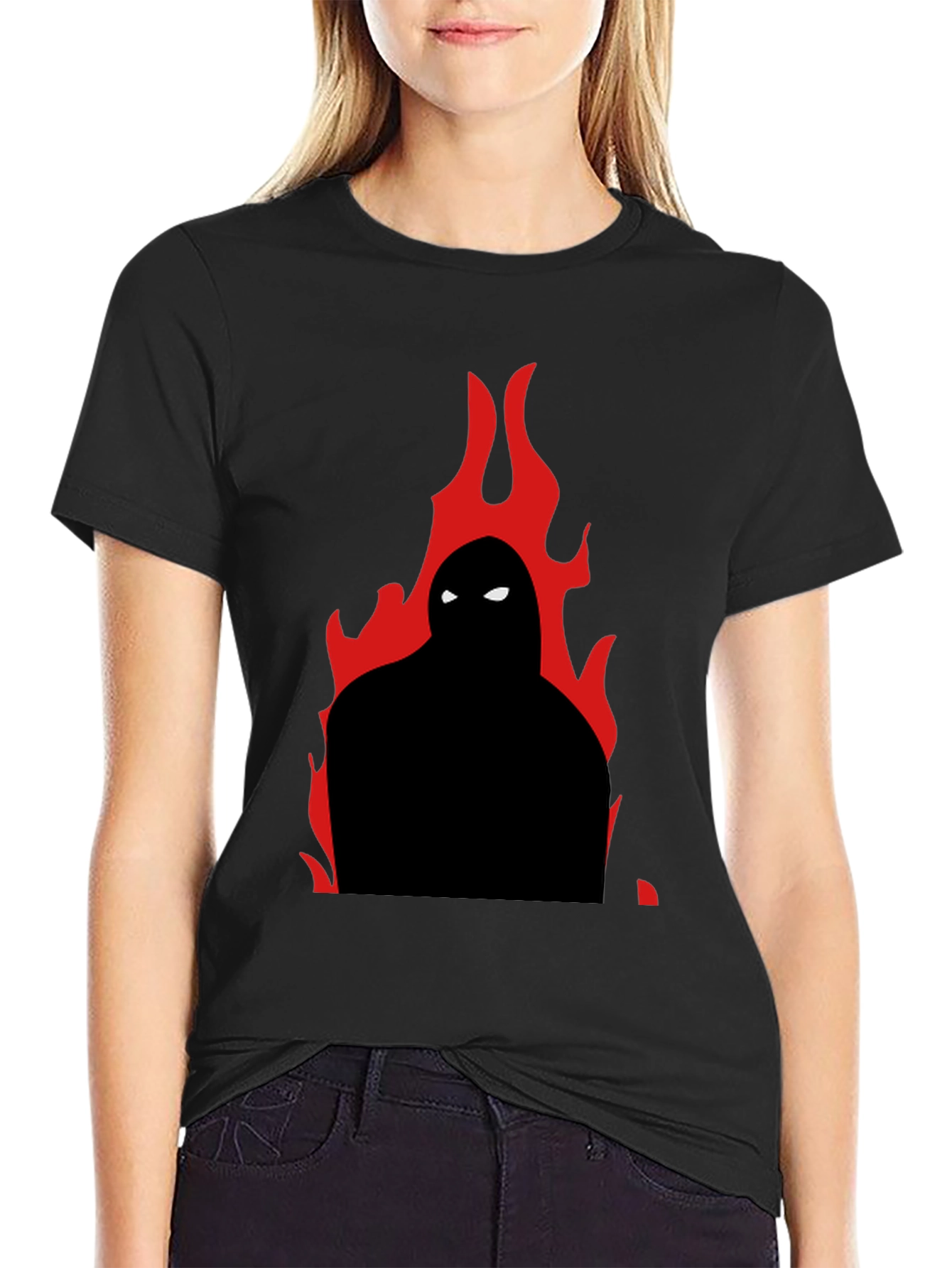 Flame Silhouette Graphic Tee - Cool Casual Style