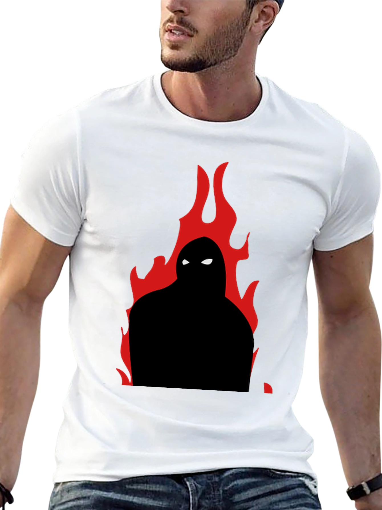 Flame Silhouette Graphic Tee - Cool Casual Style