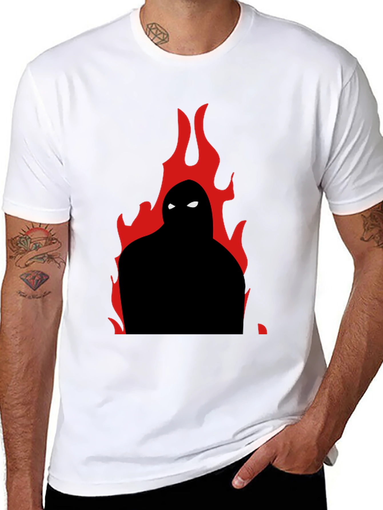 Flame Silhouette Graphic Tee - Cool Casual Style