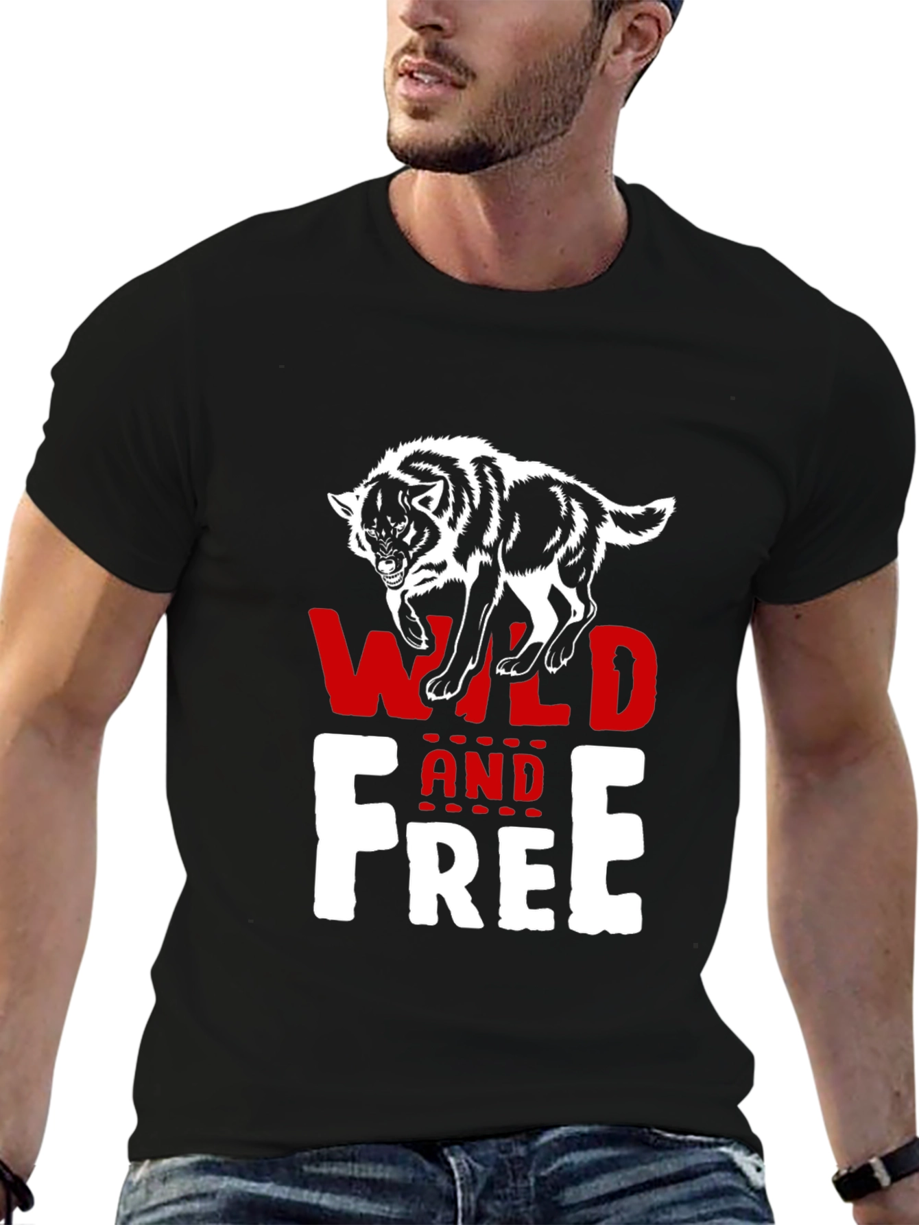 Wild and Free Wolf Graphic T-Shirt