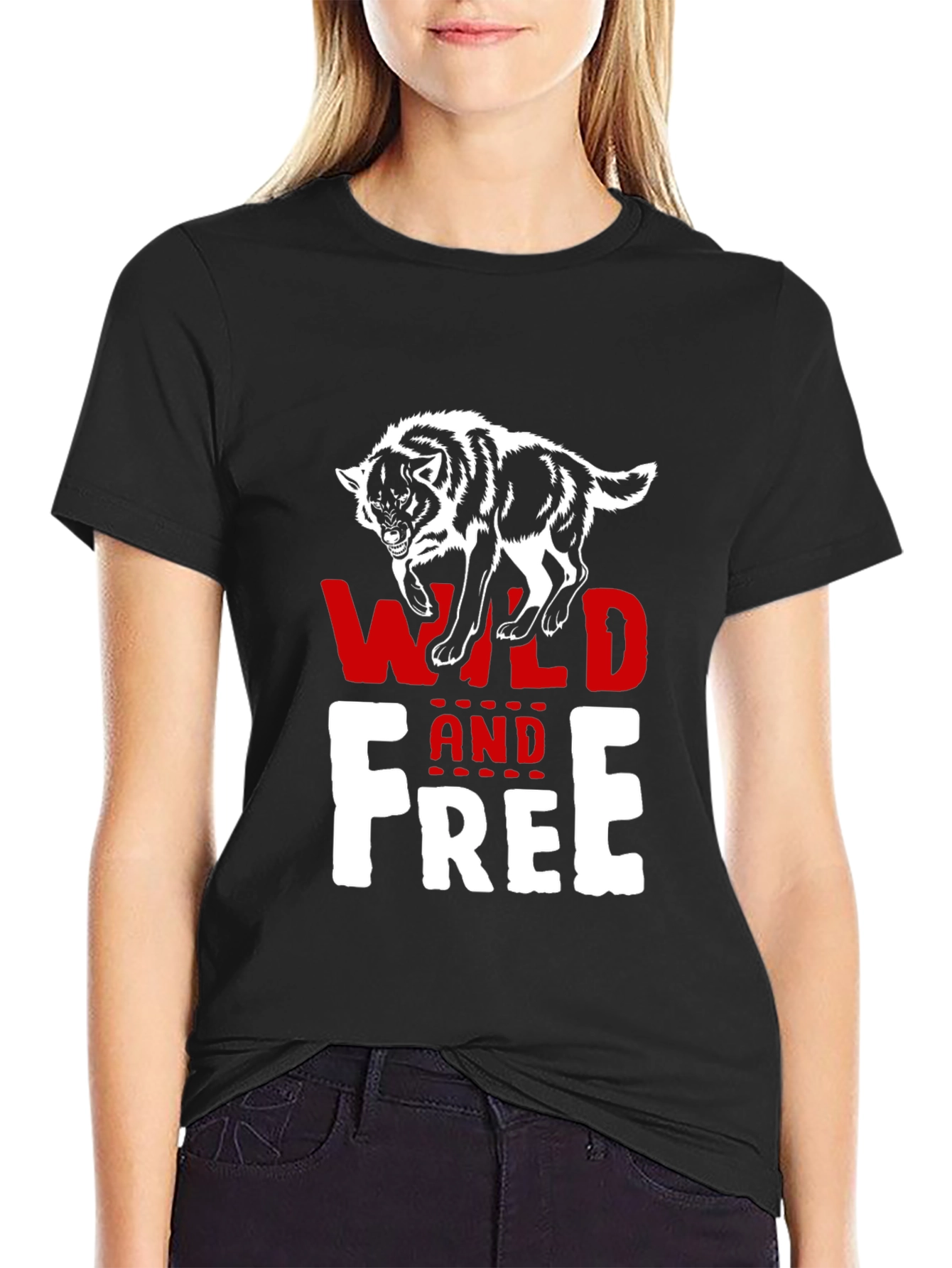 Wild and Free Wolf Graphic T-Shirt