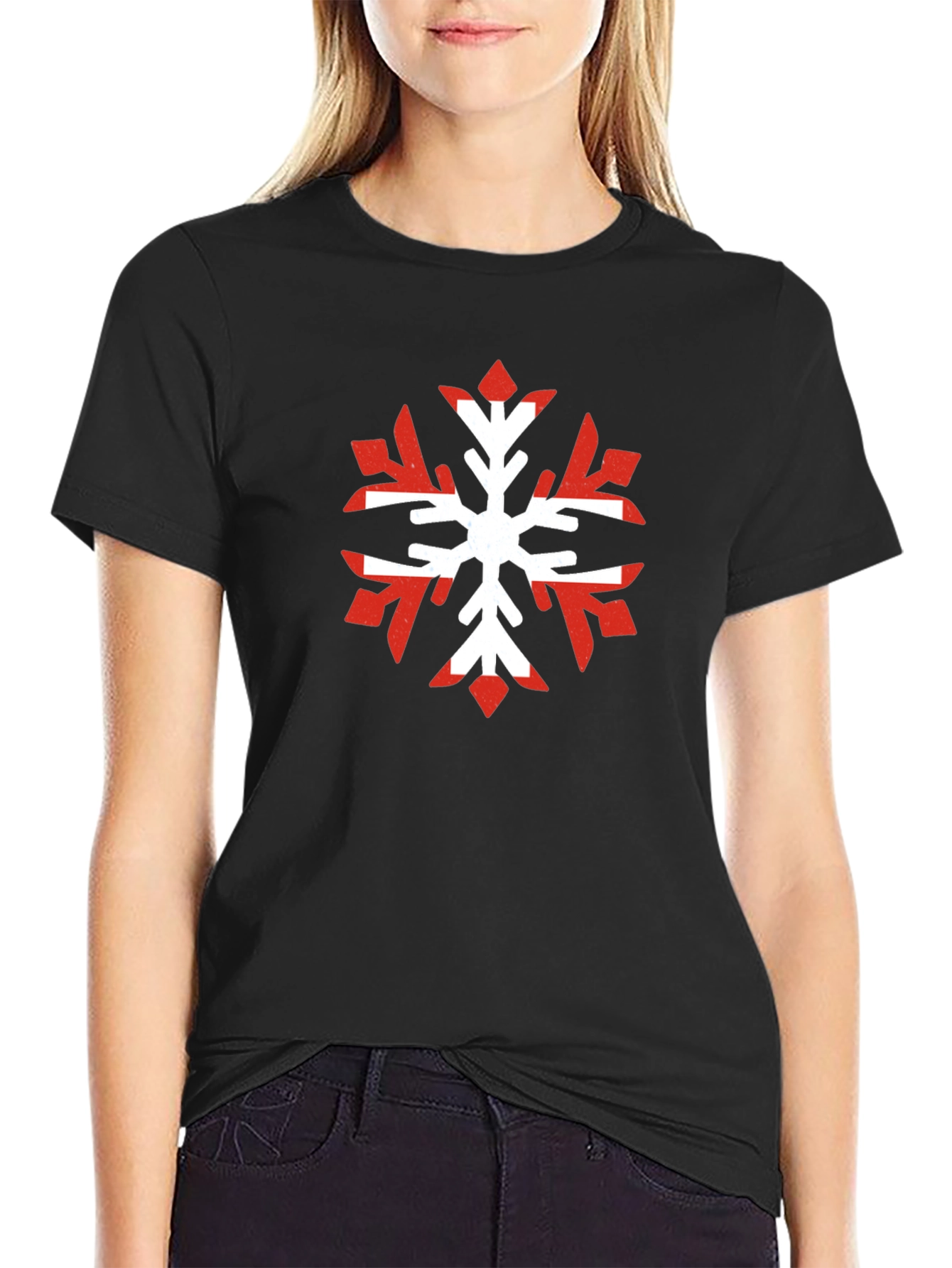 Nordic Snowflake Graphic Tee - Cool Winter Shirt