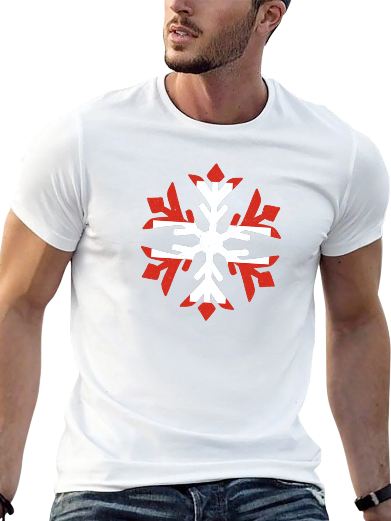 Nordic Snowflake Graphic Tee - Cool Winter Shirt