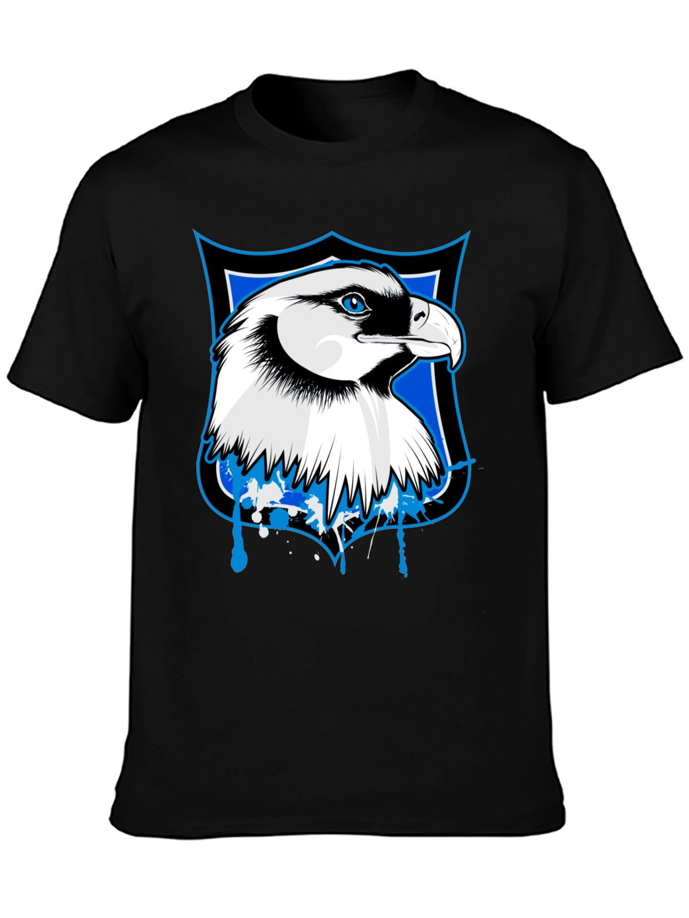 Mens Eagle Shield Graphic Tee - Black