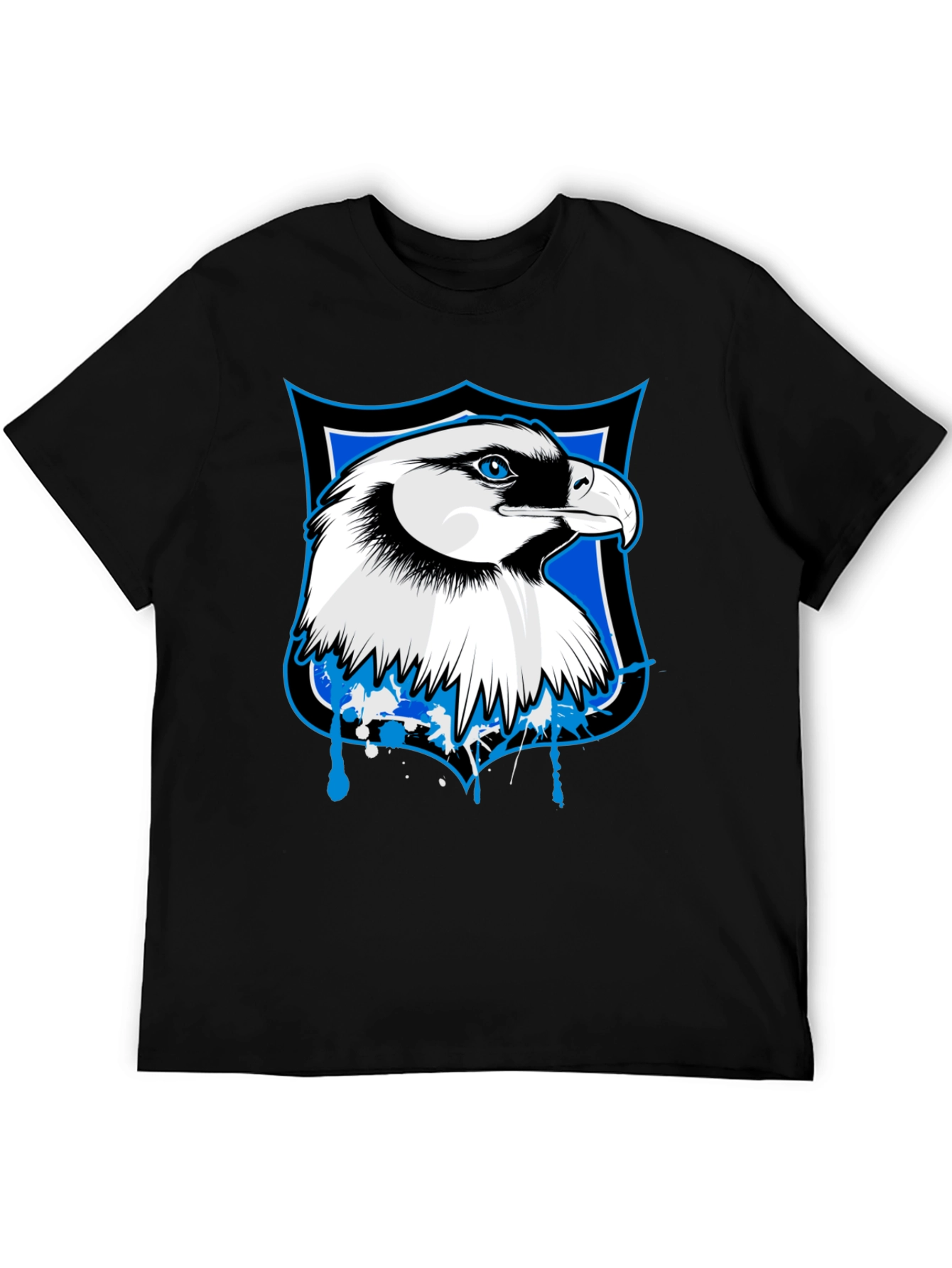 Mens Eagle Shield Graphic Tee - Black