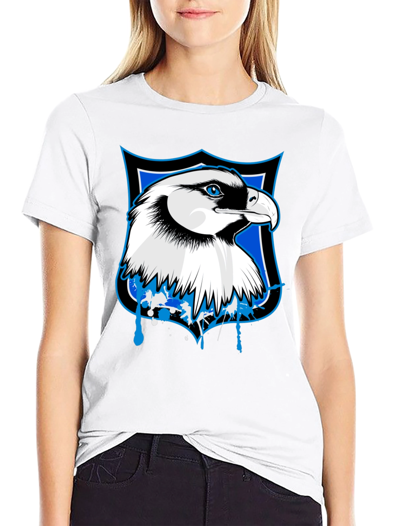 Mens Eagle Shield Graphic Tee - Black