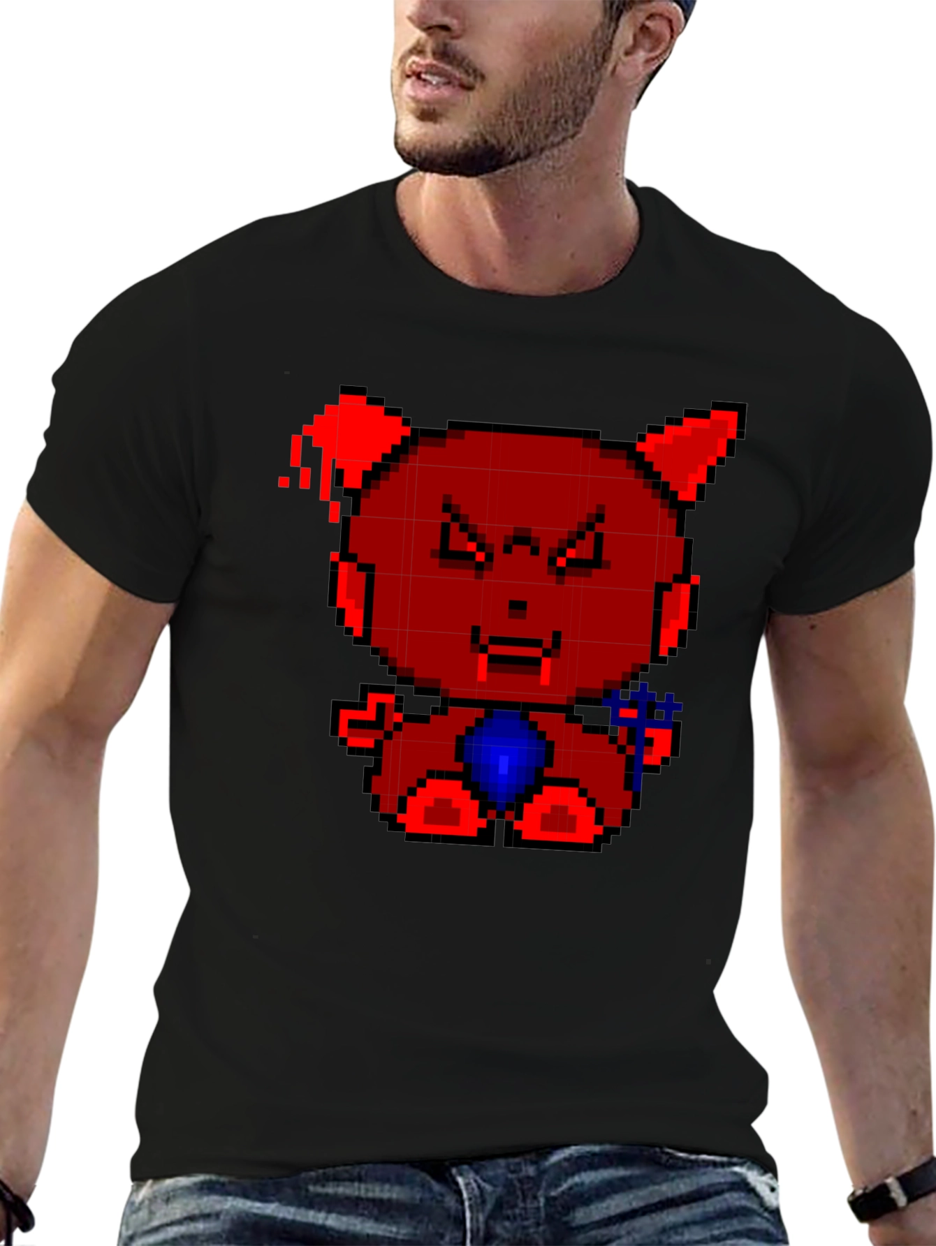 Pixel Devil Bear Graphic Tee