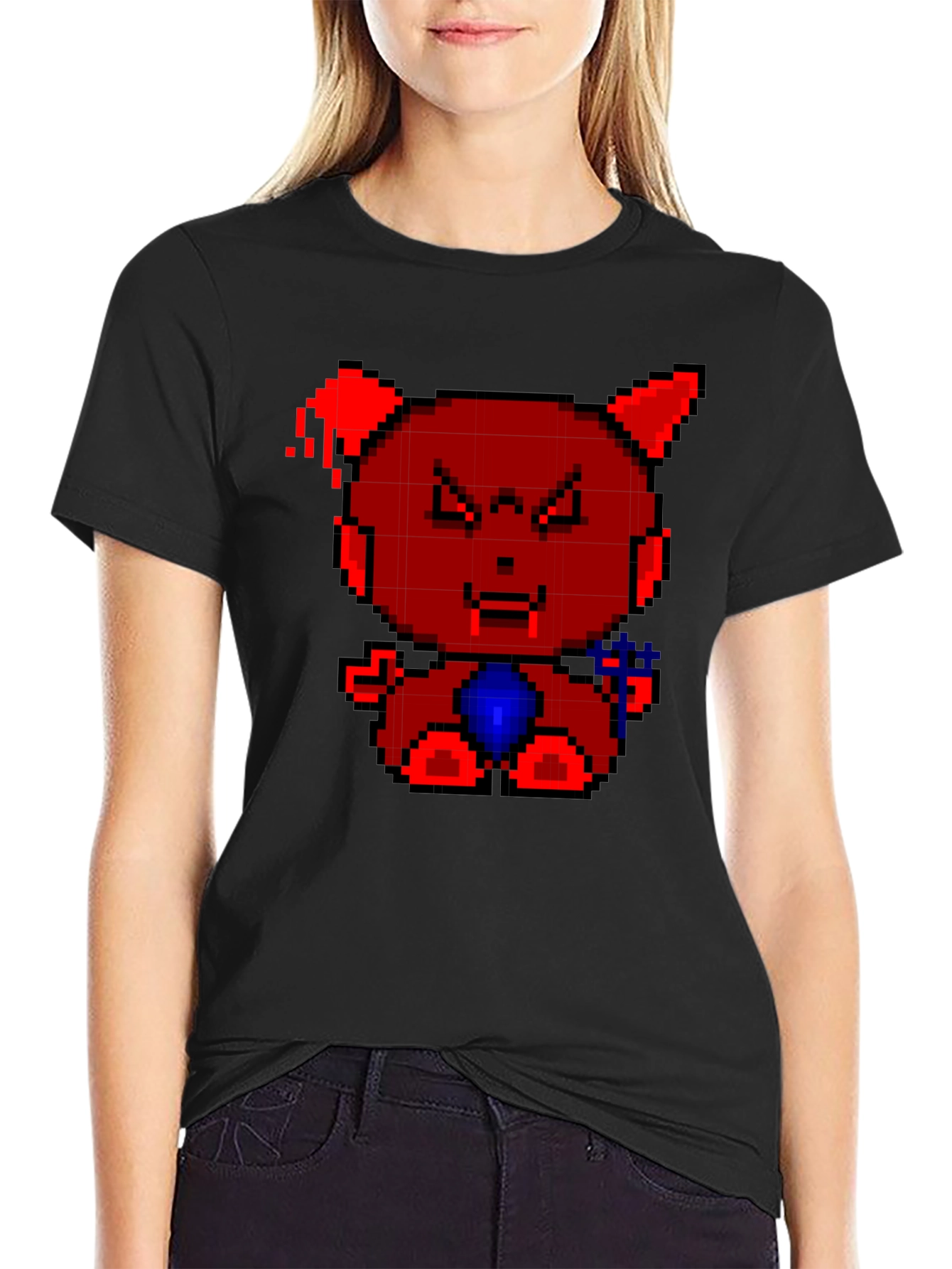 Pixel Devil Bear Graphic Tee