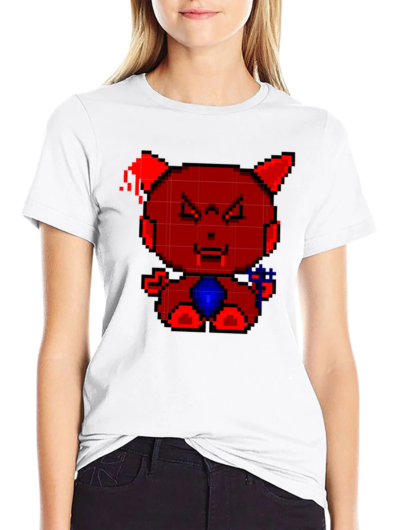 Pixel Devil Bear Graphic Tee
