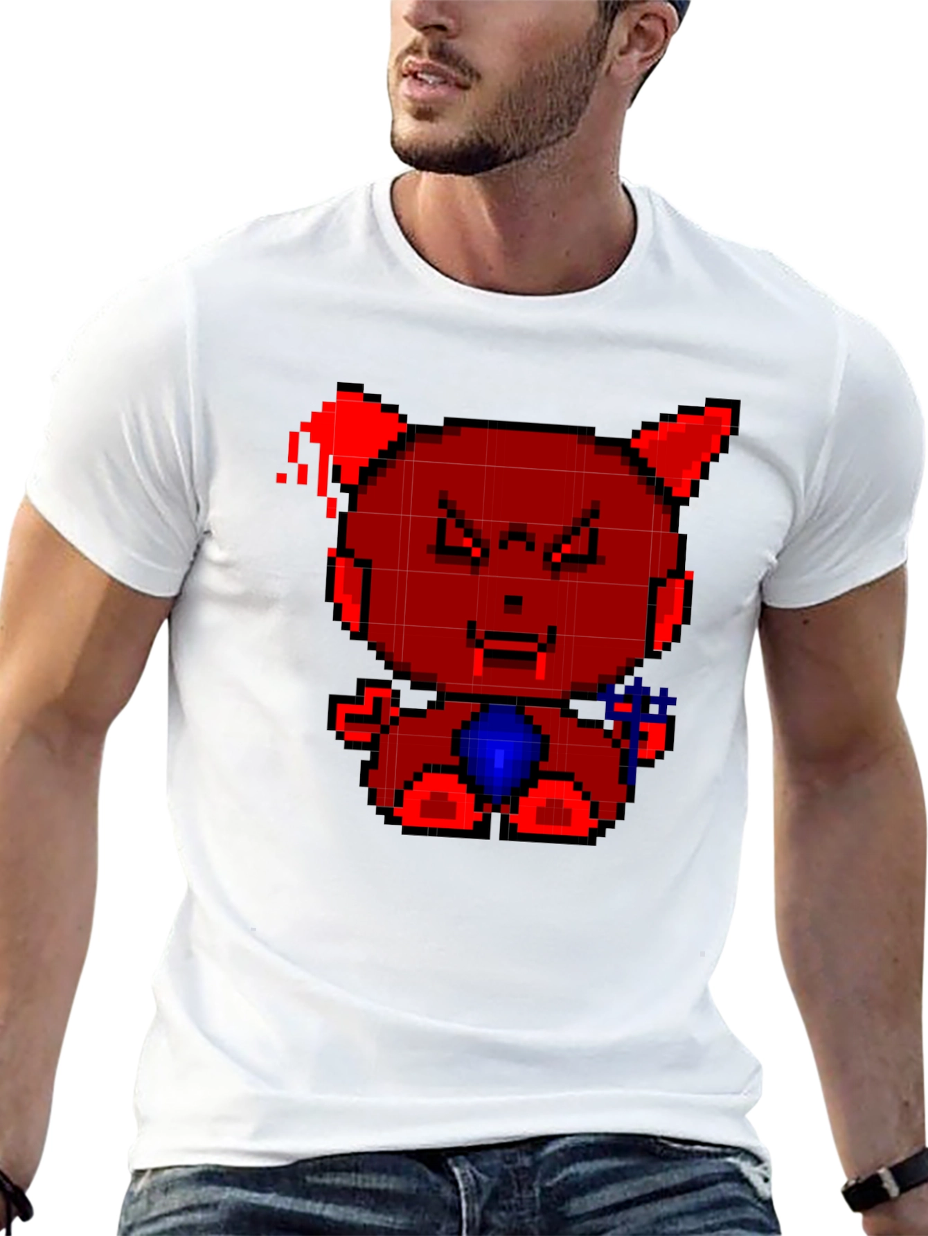 Pixel Devil Bear Graphic Tee