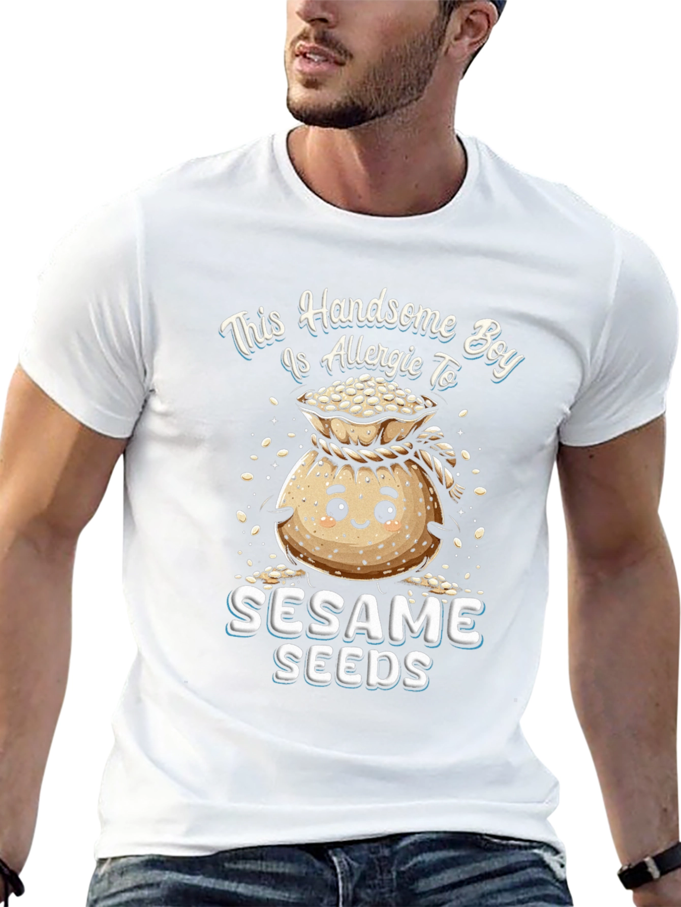 Allergic to Sesame Seeds Graphic T-Shirt