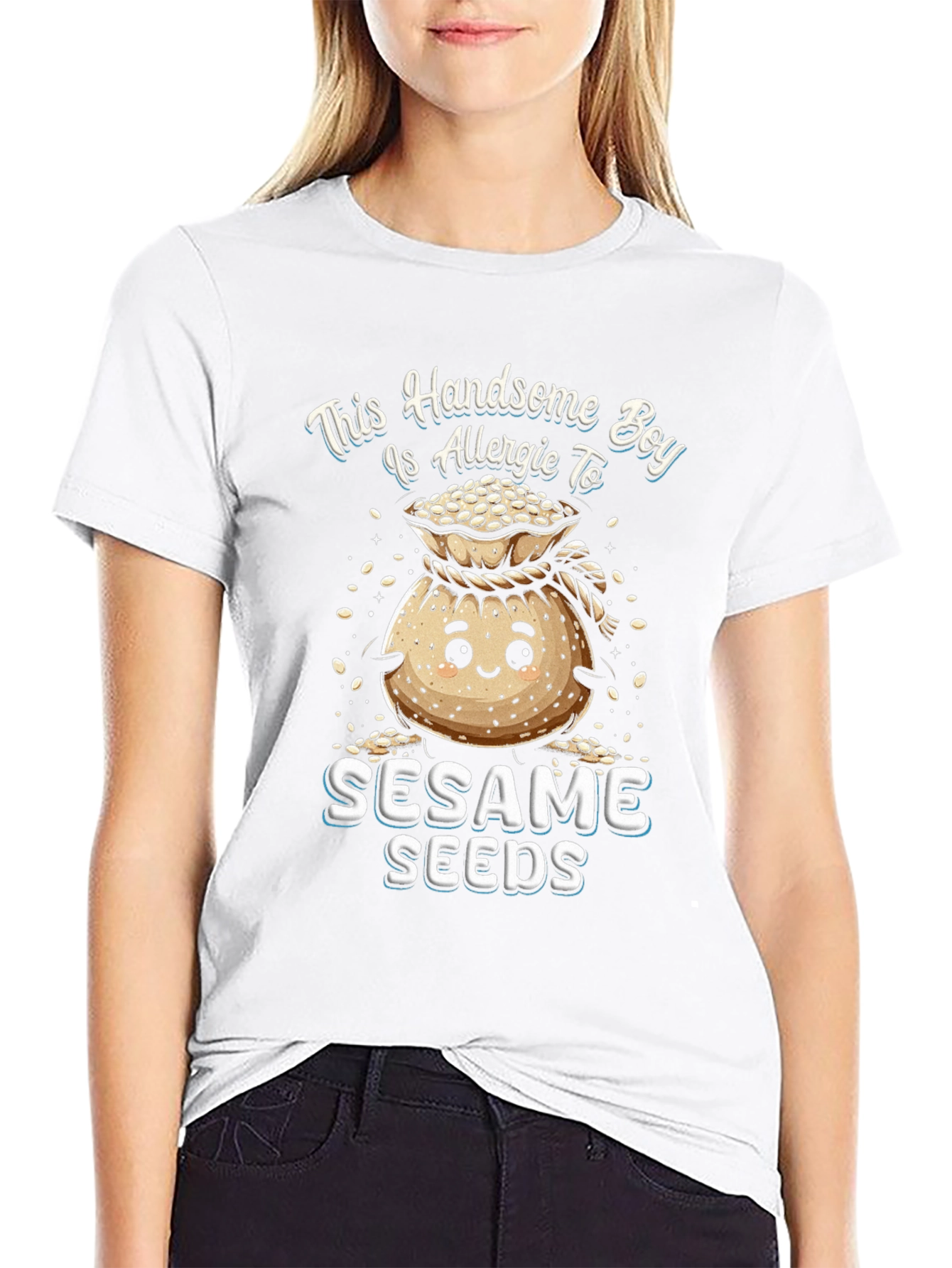 Allergic to Sesame Seeds Graphic T-Shirt