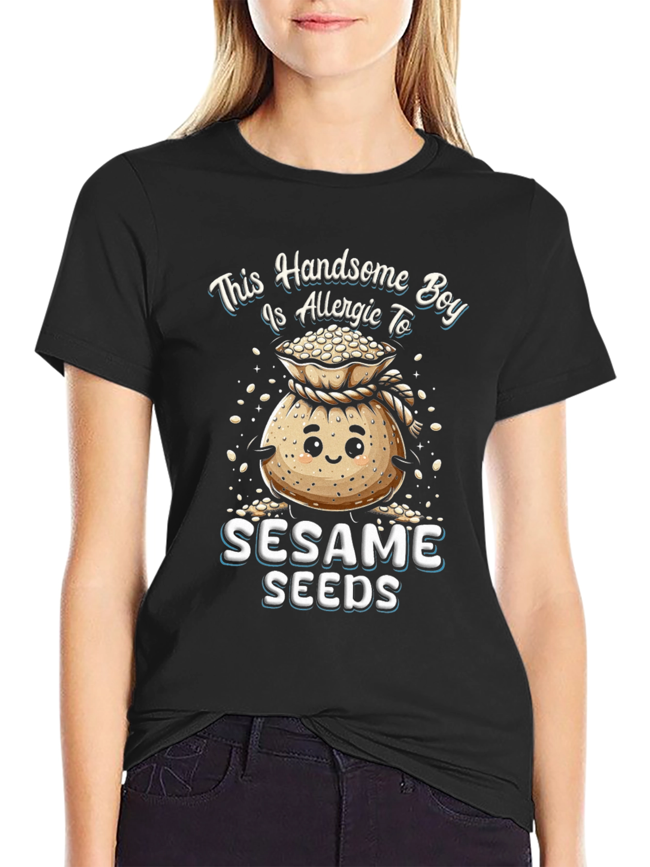 Allergic to Sesame Seeds Graphic T-Shirt