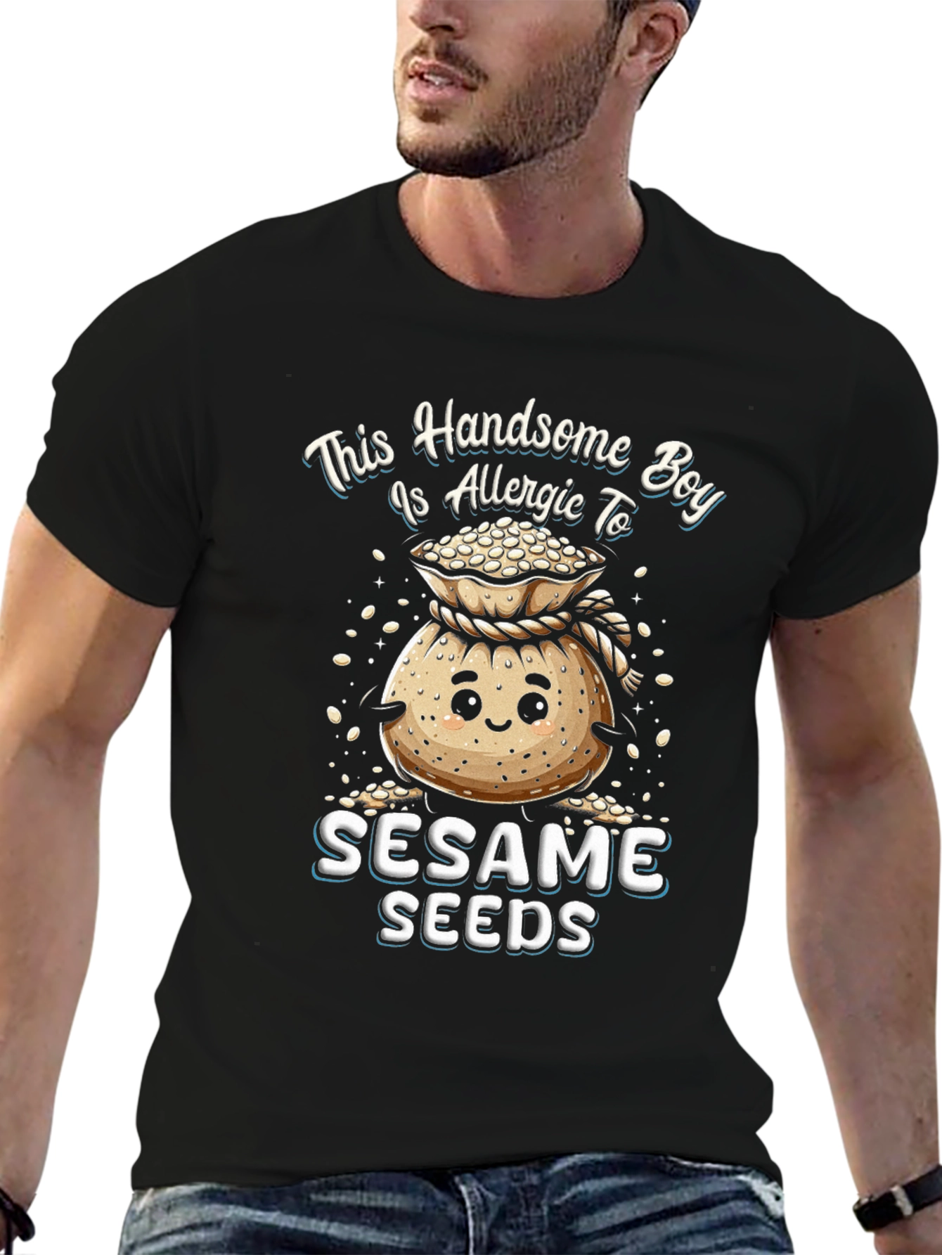 Allergic to Sesame Seeds Graphic T-Shirt