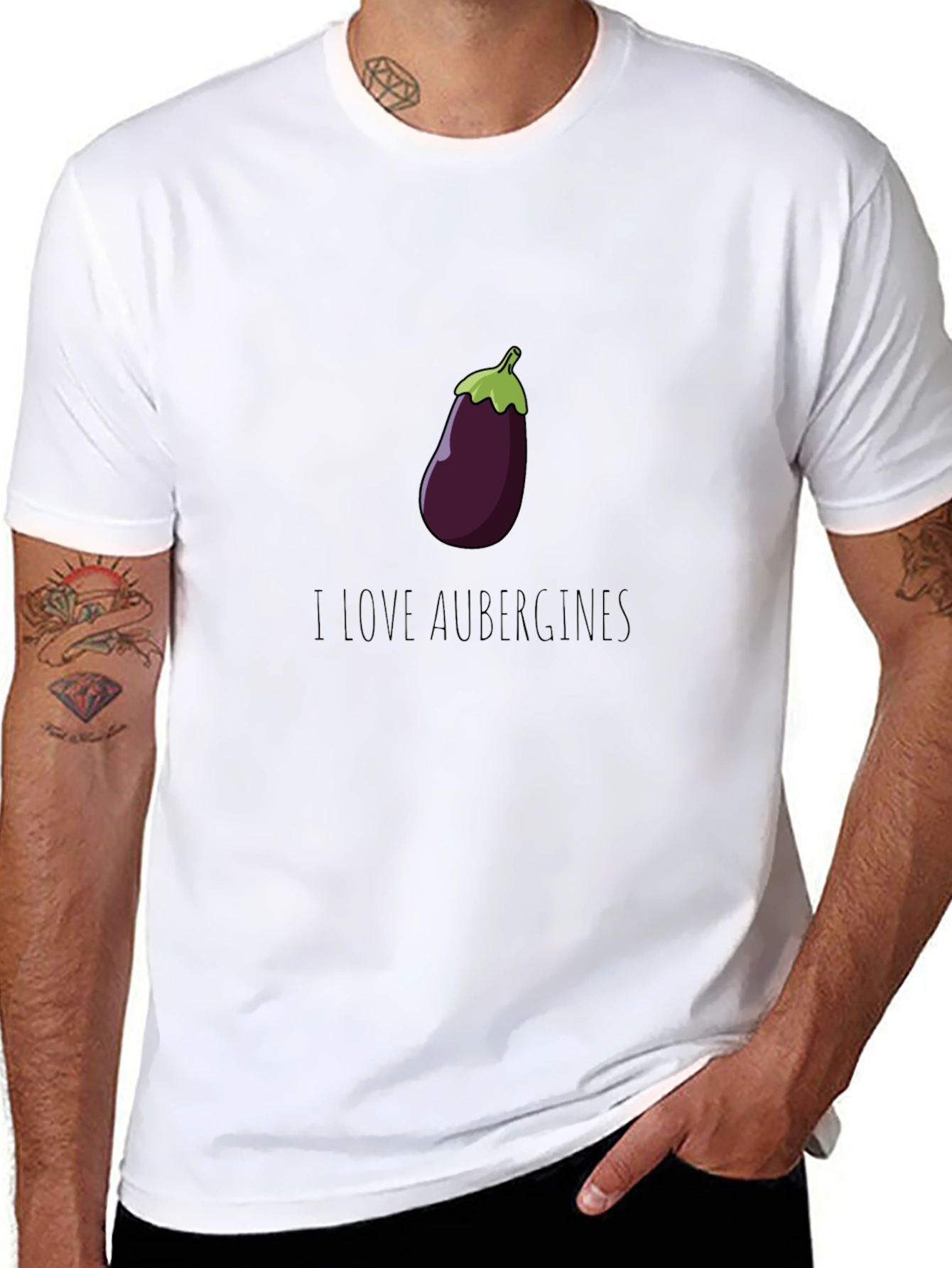 I Love Aubergines T-Shirt - Casual Cotton Tee