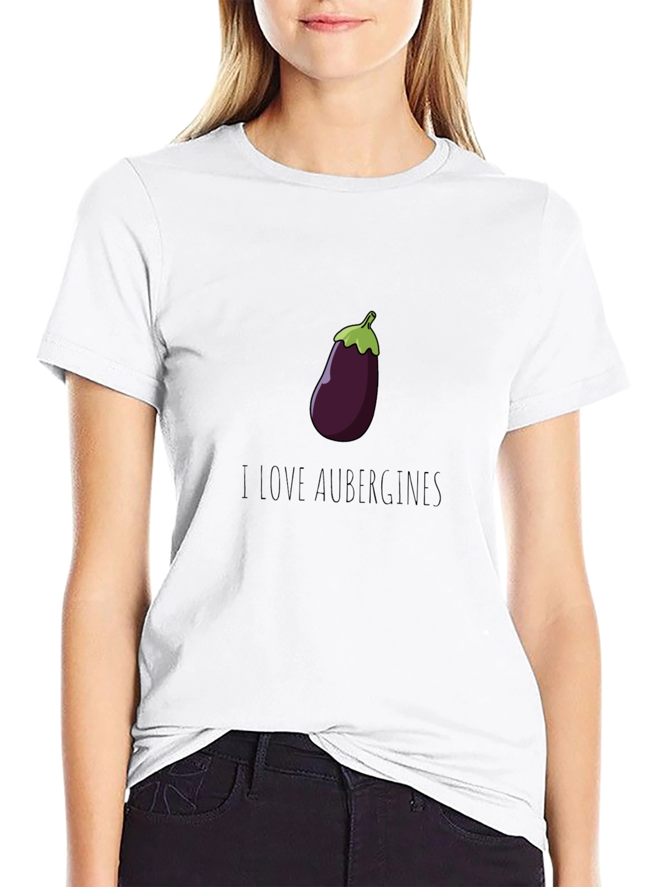 I Love Aubergines T-Shirt - Casual Cotton Tee
