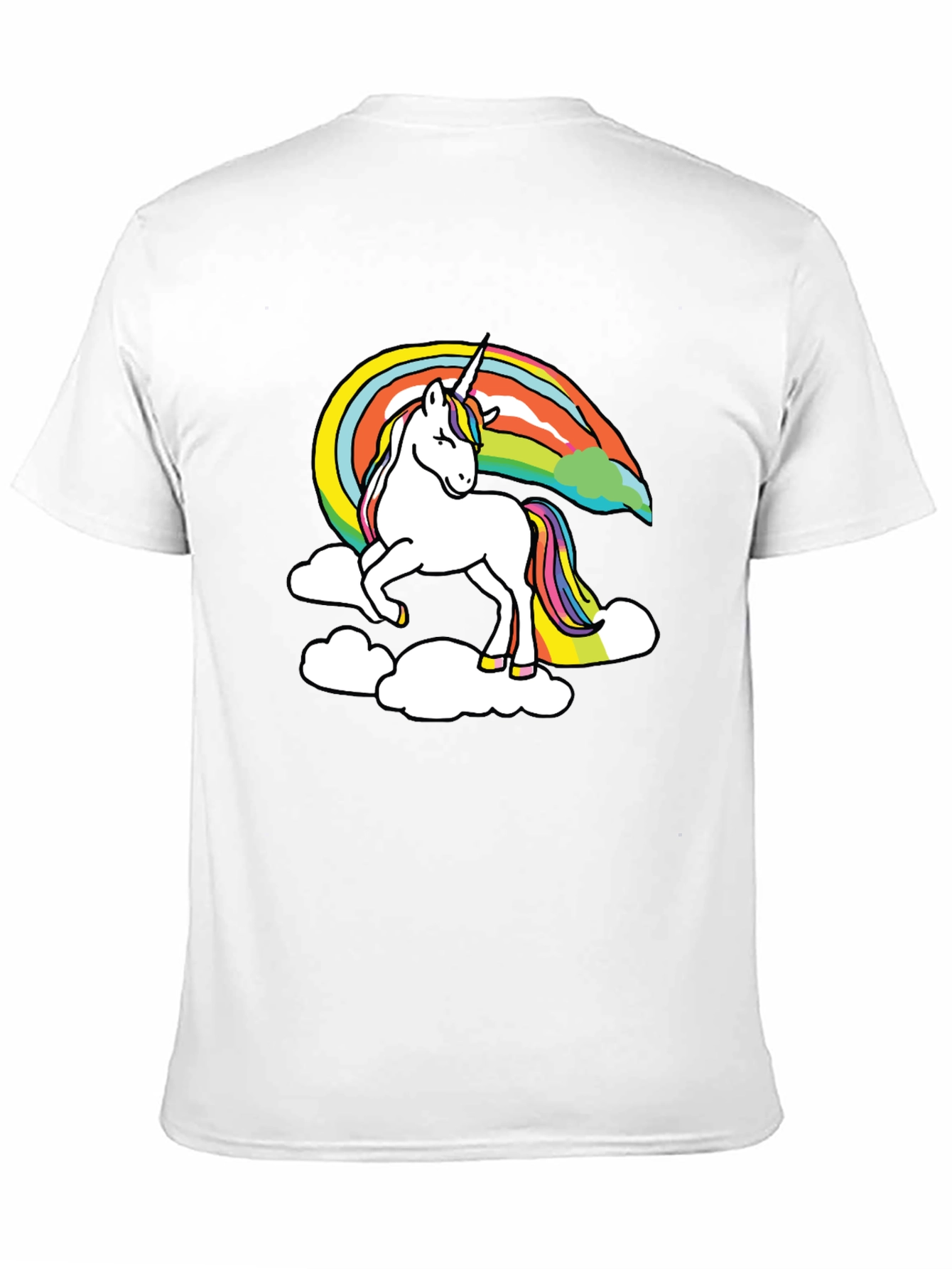 Unicorn Rainbow Graphic Black T-Shirt