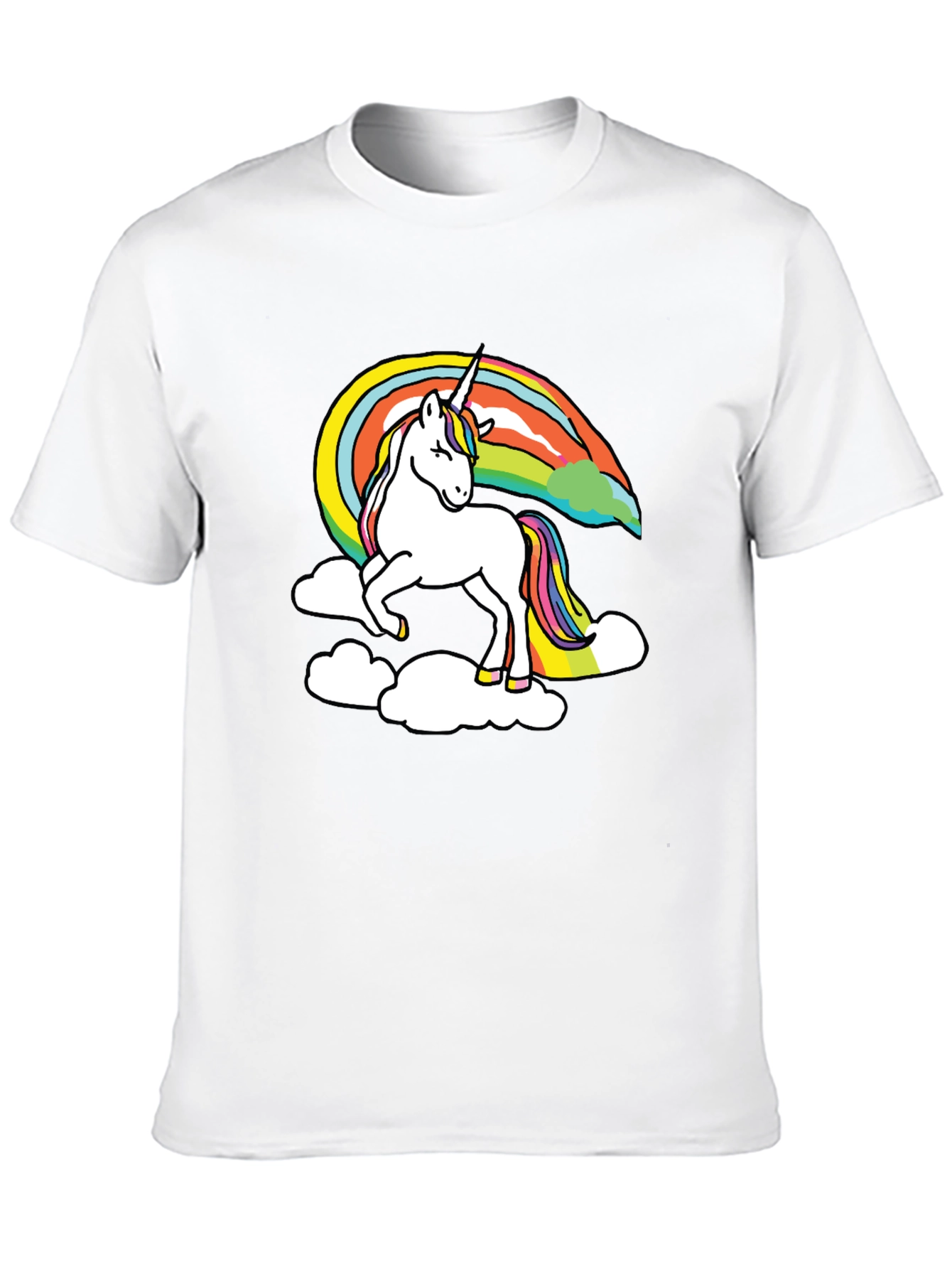 Unicorn Rainbow Graphic Black T-Shirt