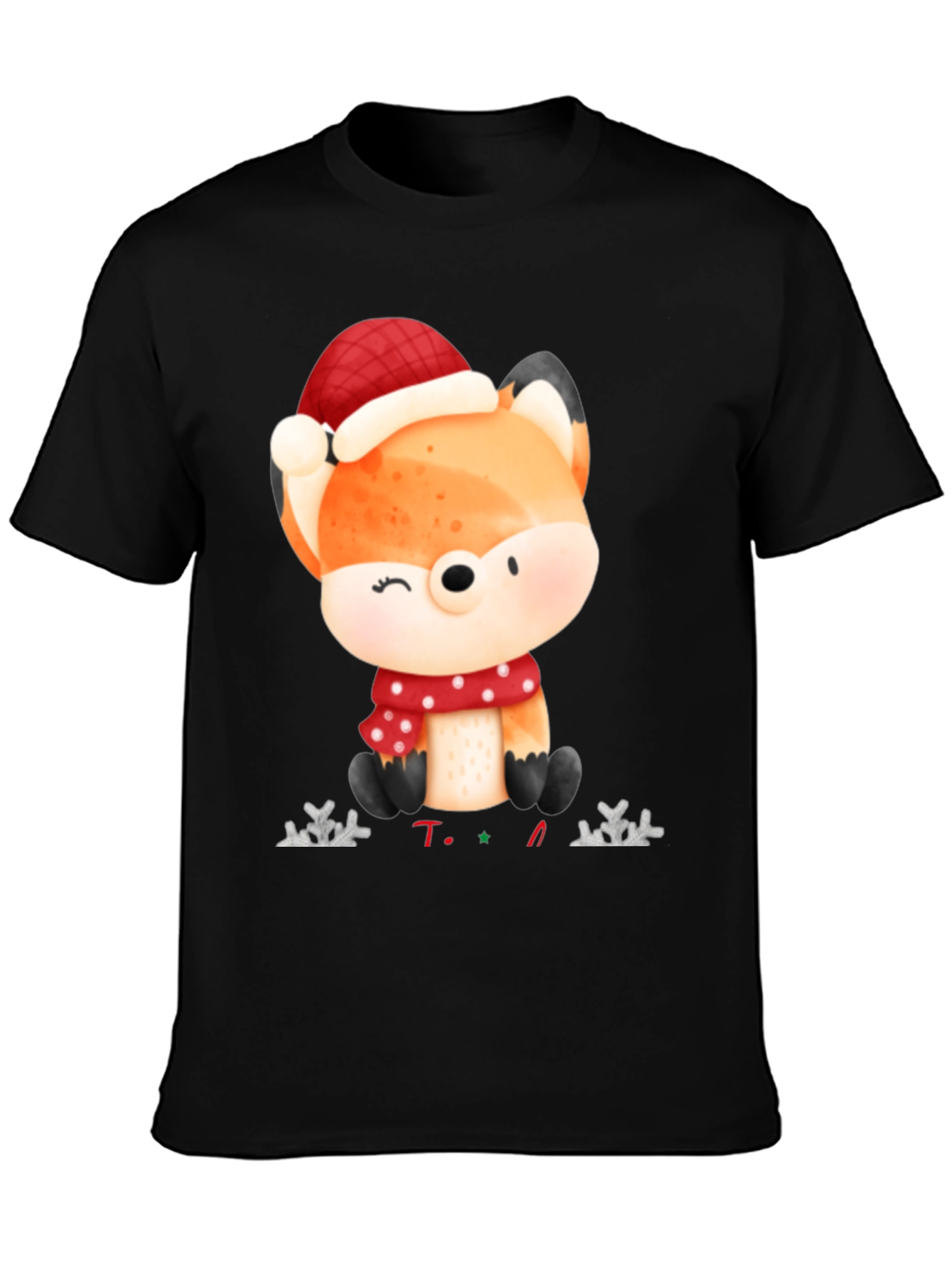 Festive Fox Graphic Tee - Holiday Edition
