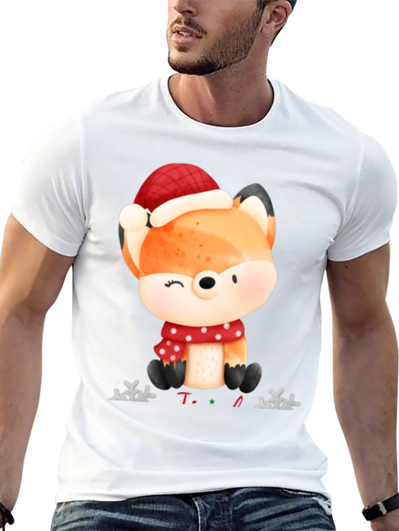 Festive Fox Graphic Tee - Holiday Edition
