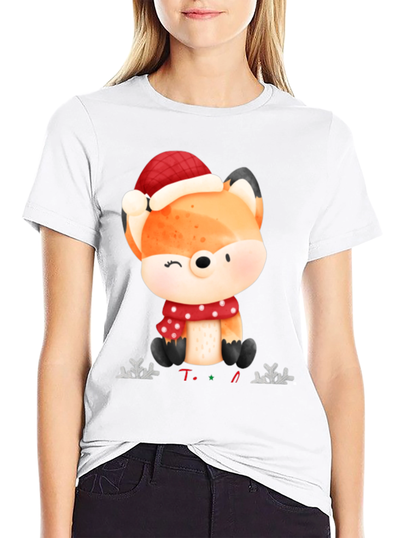 Festive Fox Graphic Tee - Holiday Edition