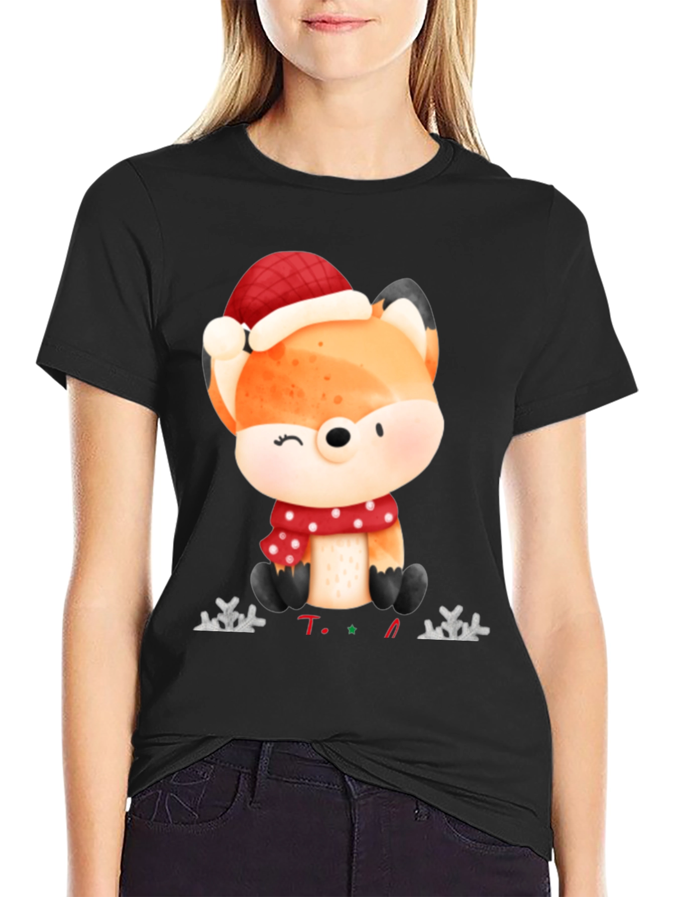 Festive Fox Graphic Tee - Holiday Edition