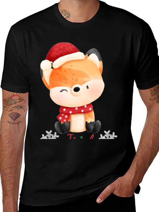 Festive Fox Graphic Tee - Holiday Edition