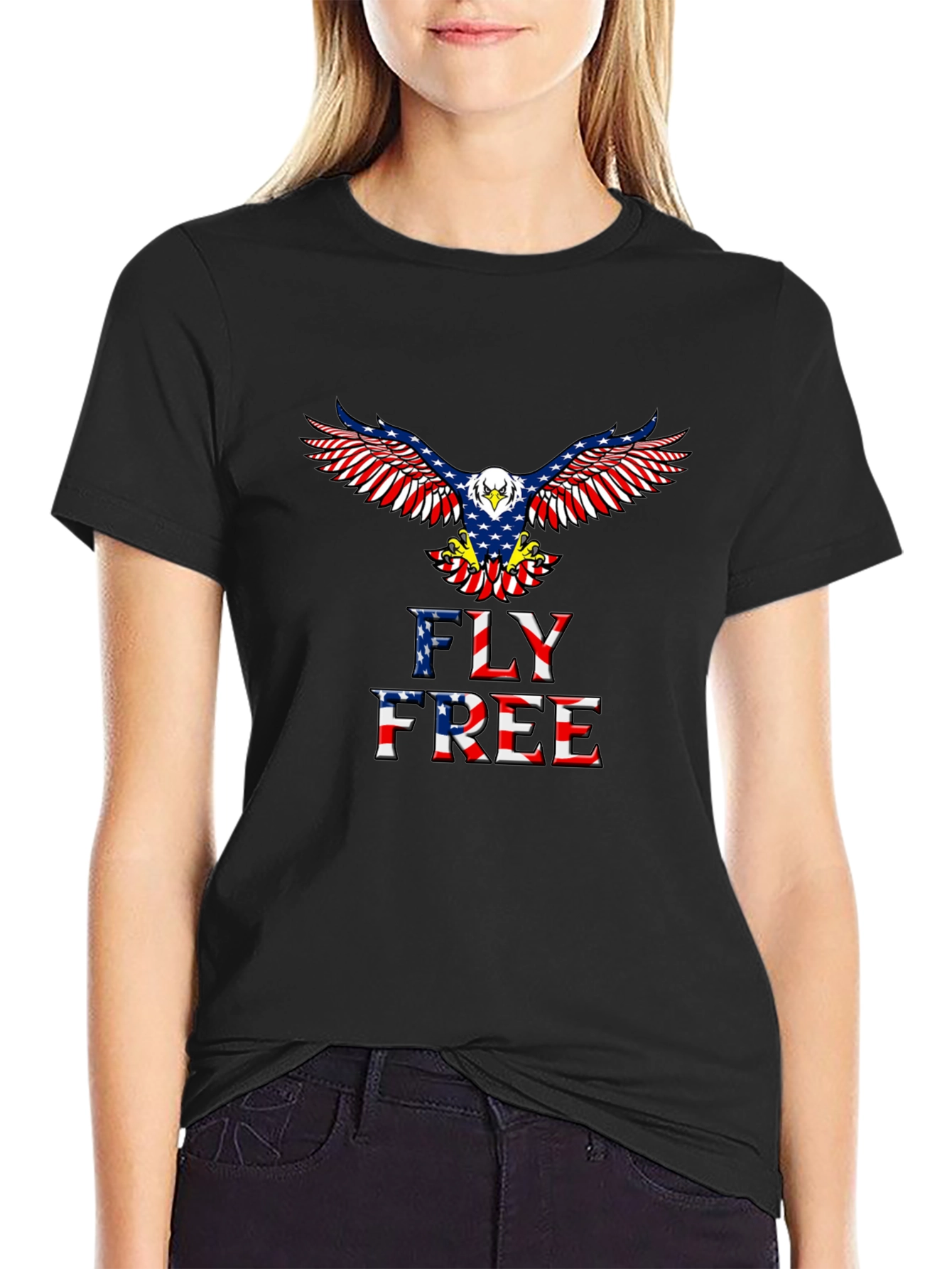 Fly Free Patriotic Eagle T-Shirt