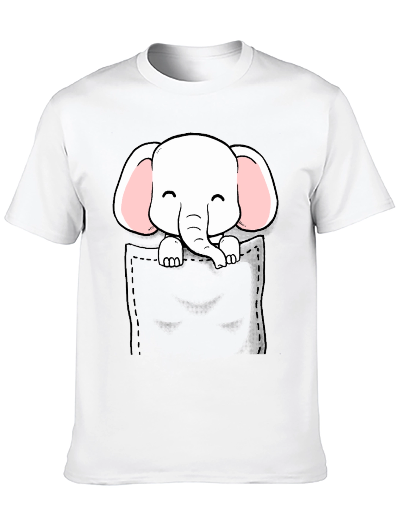Cute Elephant Pocket T-Shirt