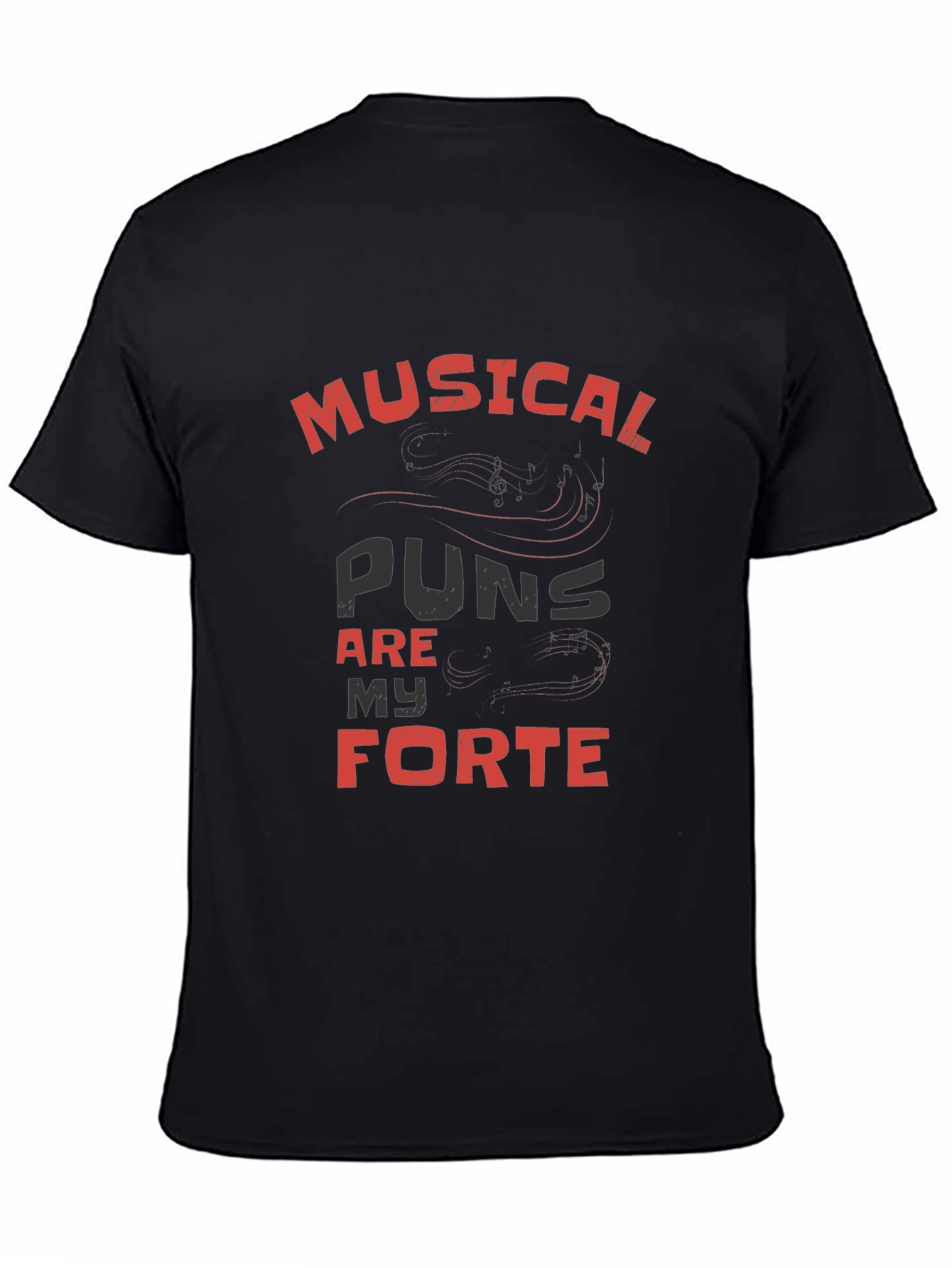 Musical Puns Are My Forte Black T-Shirt
