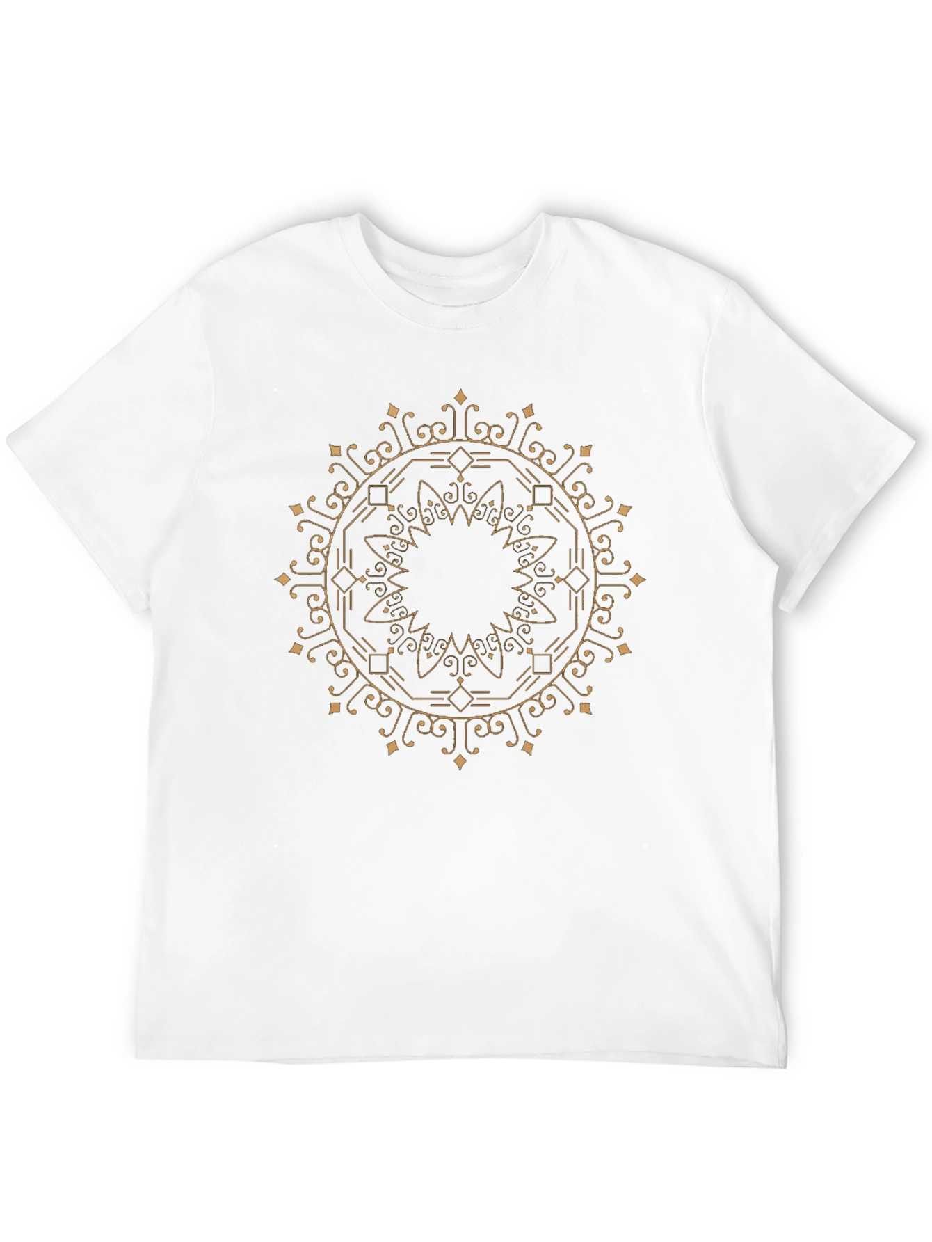 Stylish Black Tee with Geometric Mandala Design