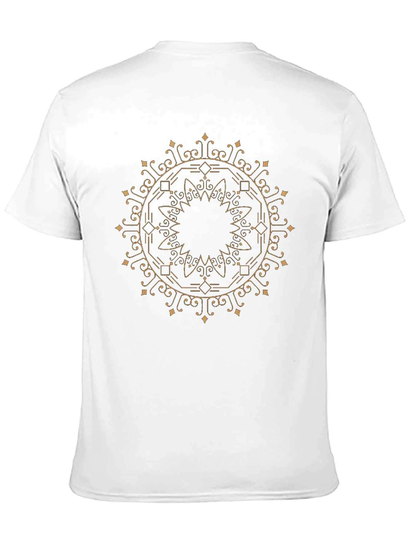 Stylish Black Tee with Geometric Mandala Design