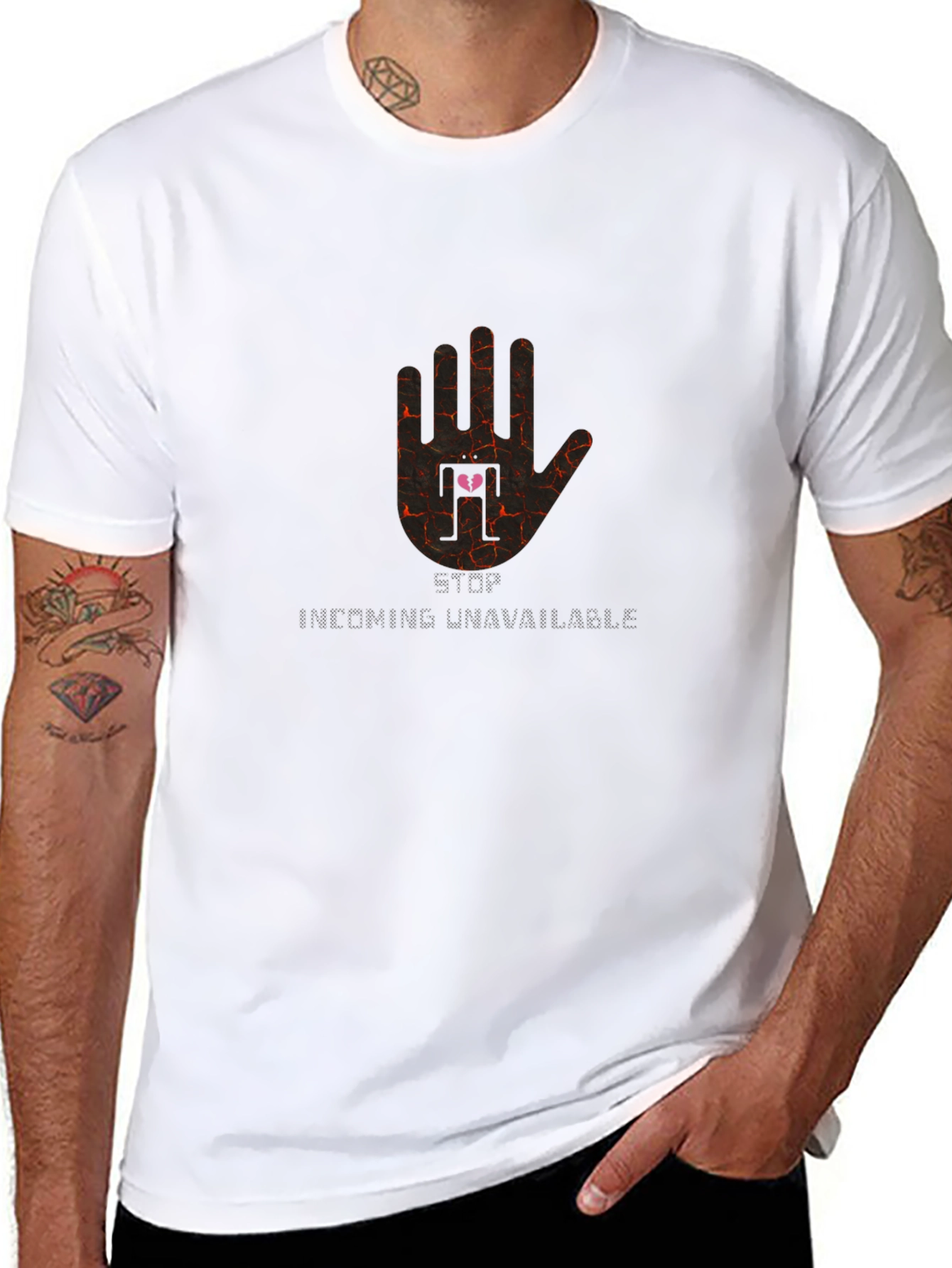 Unavailable Heart Graphic Black T-Shirt
