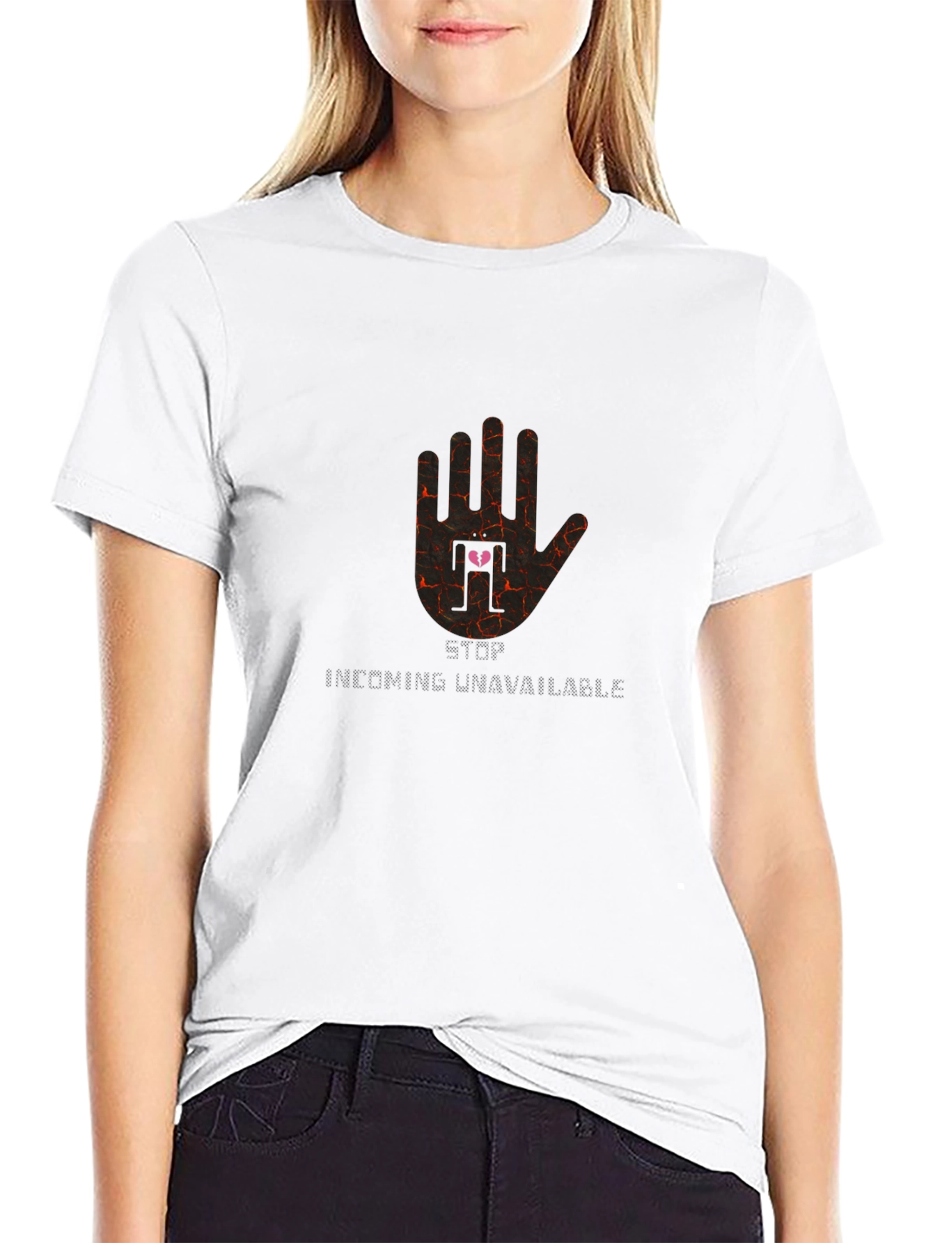 Unavailable Heart Graphic Black T-Shirt