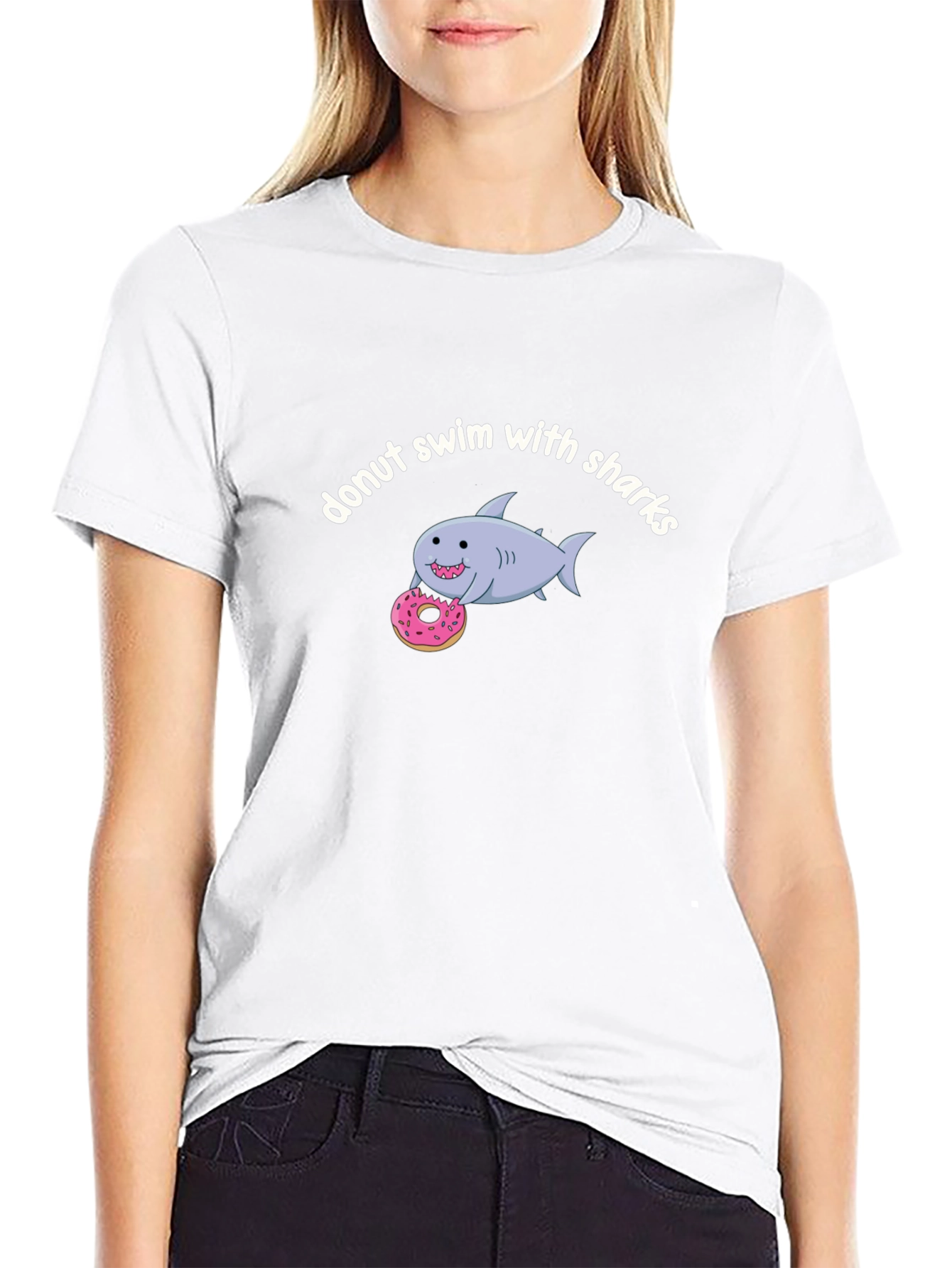 Donut Swim With Sharks Graphic T-Shirt