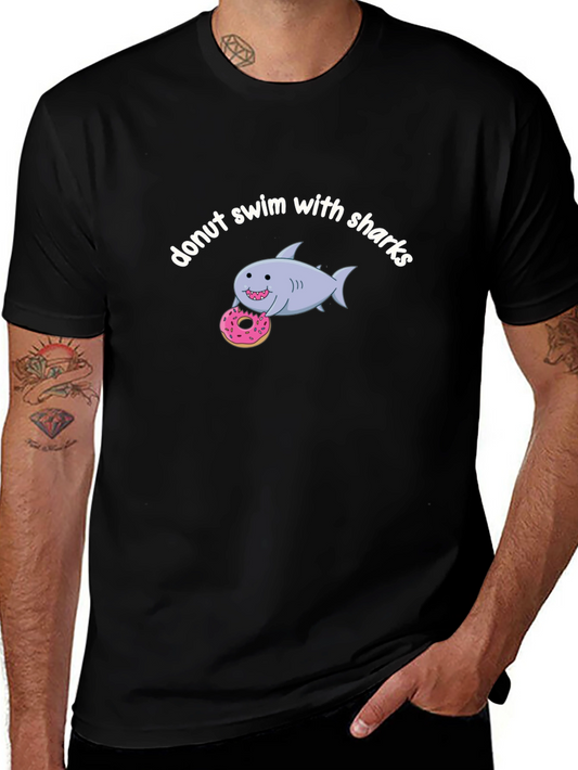 Donut Swim With Sharks Graphic T-Shirt