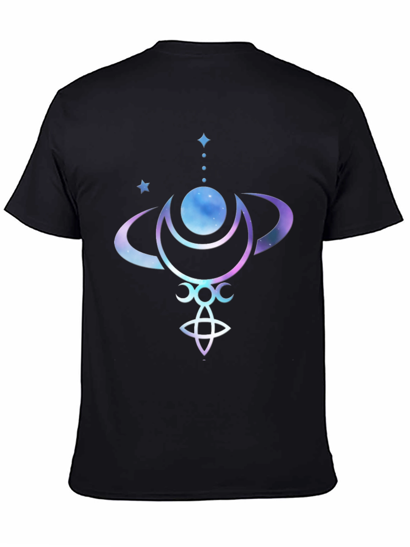 Celestial Moon Phases Graphic Tee - Black