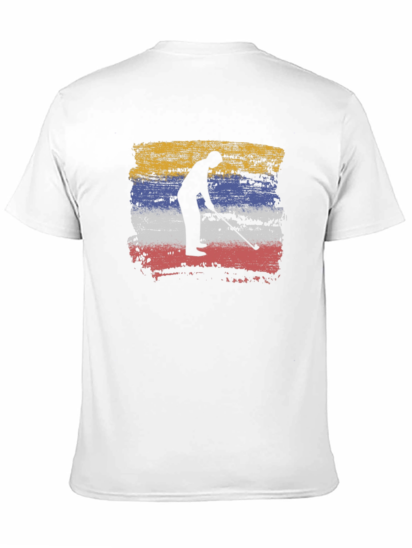 Golfer Silhouette Tee - Colombia Flag Style