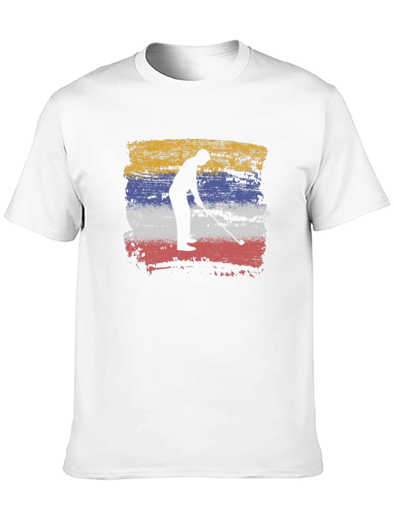 Golfer Silhouette Tee - Colombia Flag Style