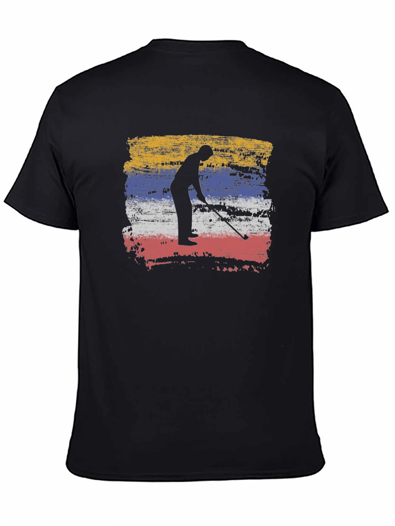 Golfer Silhouette Tee - Colombia Flag Style