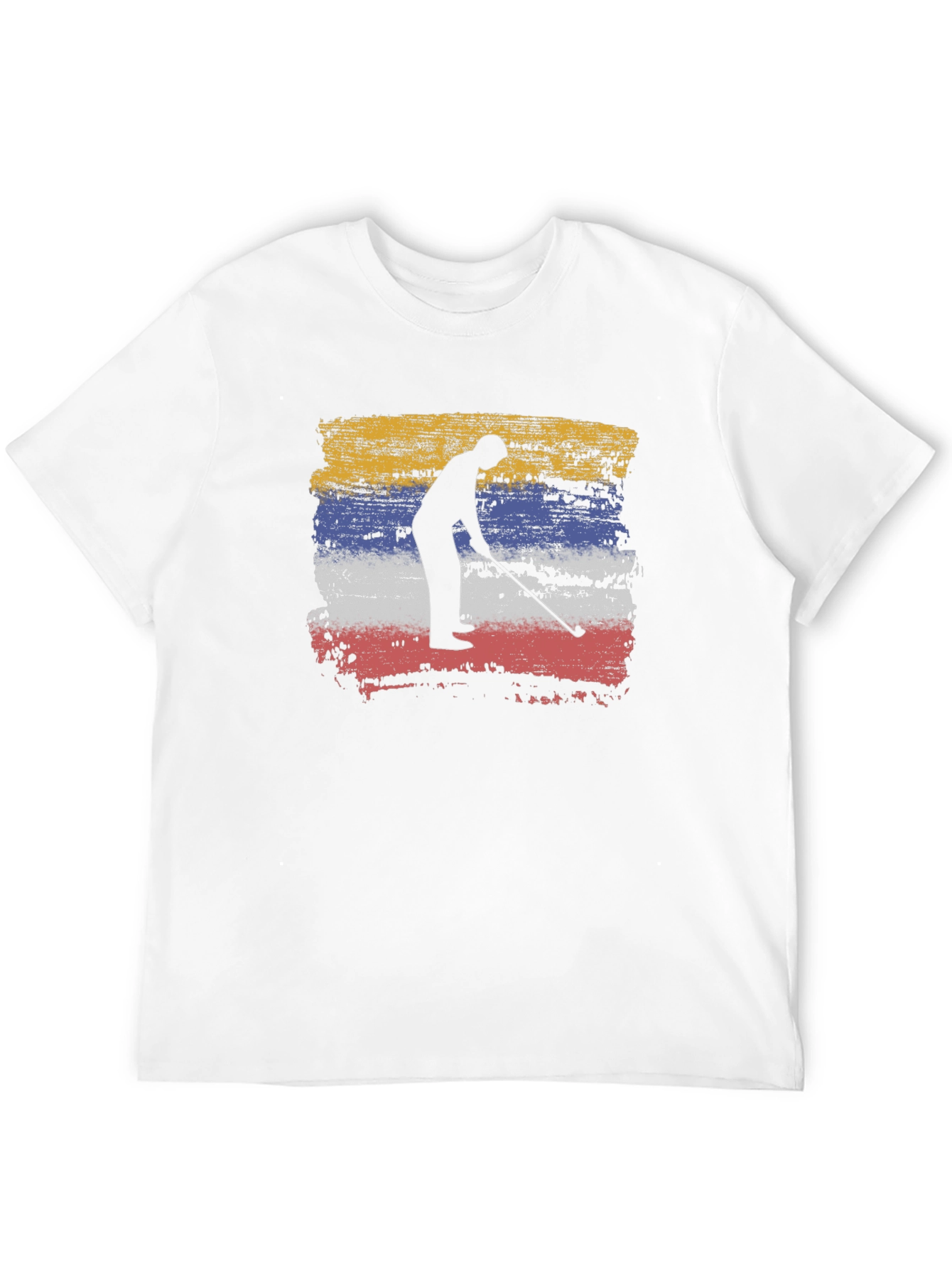 Golfer Silhouette Tee - Colombia Flag Style