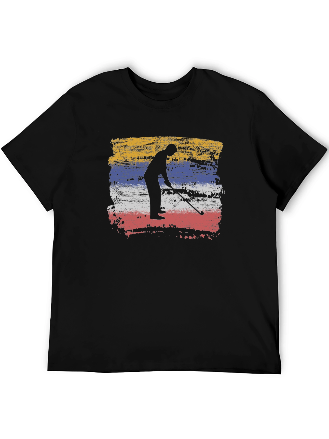 Golfer Silhouette Tee - Colombia Flag Style