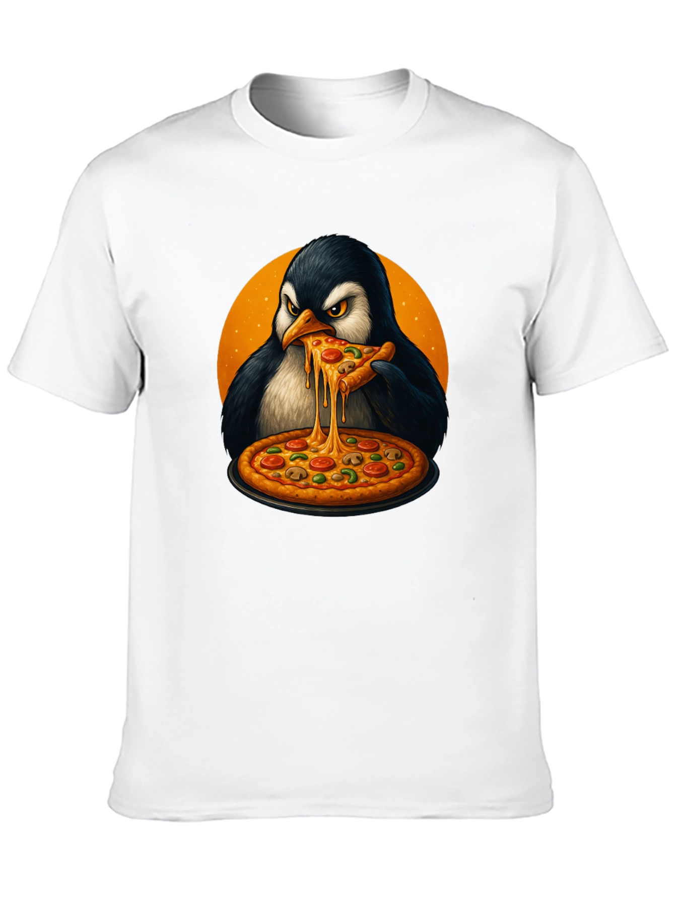 Penguin Pizza Lover T-Shirt - Cool Graphic Tee