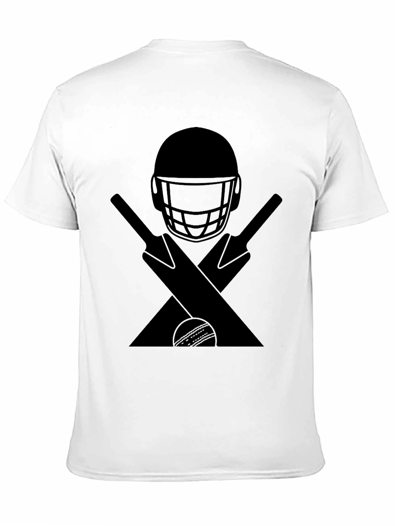 Cricket Helmet Bats & Ball Graphic Tee - Black
