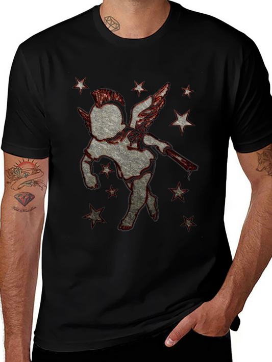 Punk Angel Graphic T-Shirt - Black Cotton Tee